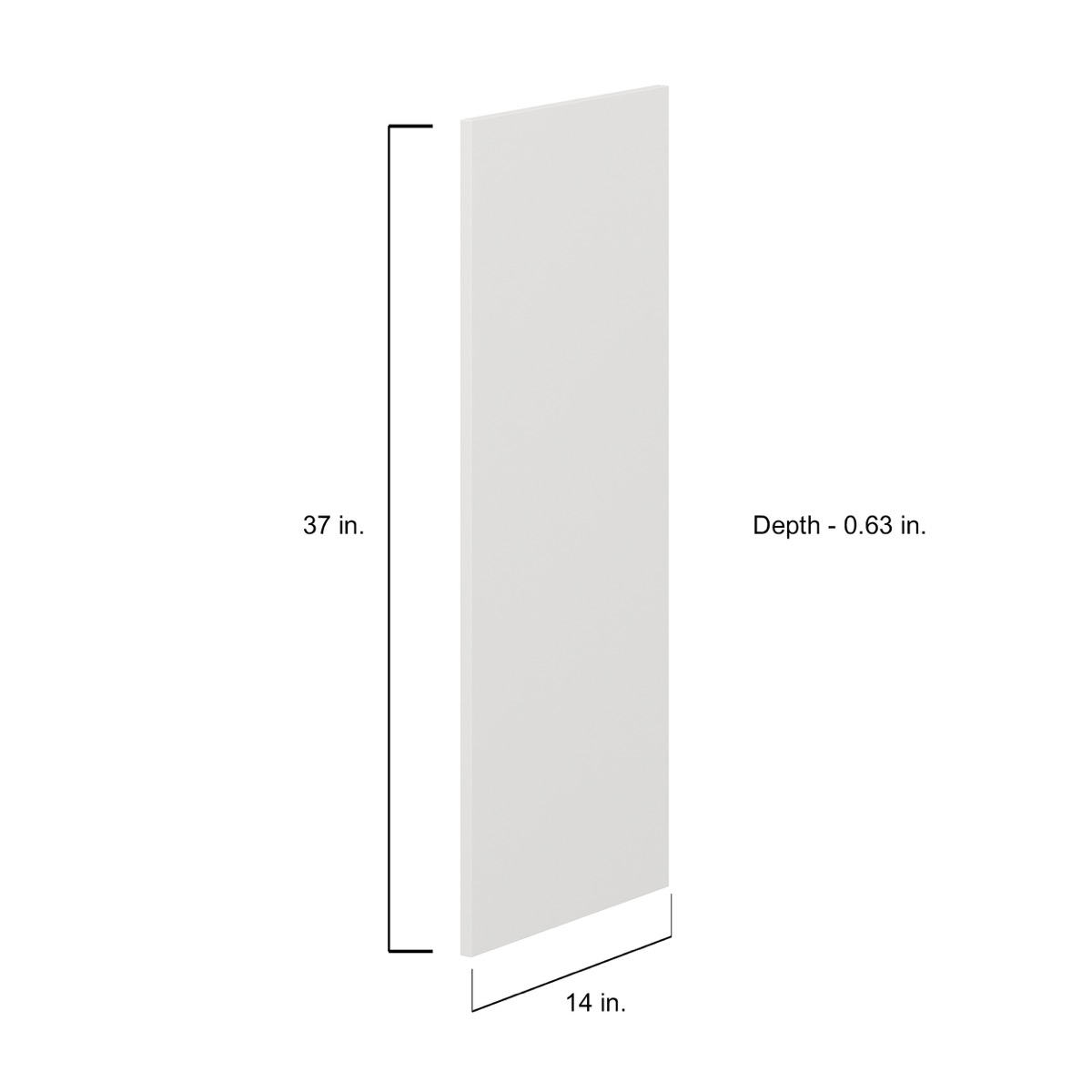 0.75 in. W x 37 in. H x 14 in. D  Bright White Wall End Panel