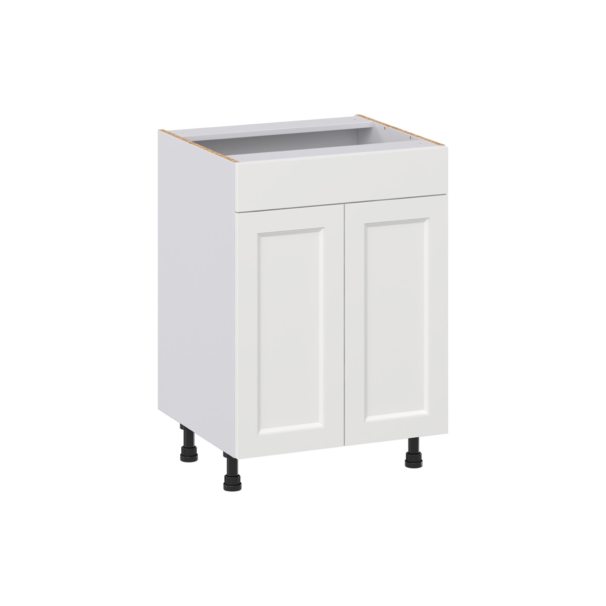 Magnolia Painted Bright White Recessed Assembled 24 in. W x 34.5 in. H x 21 in. D Vanity Sink Base Cabinet with False Front