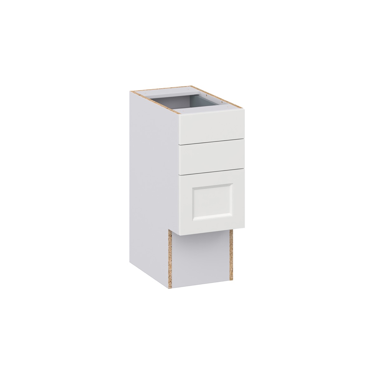 Magnolia Painted Bright White Recessed Assembled 12 in. W x 30 in. H x 21 in. D Vanity ADA Drawer Base Cabinet with 3 Drawers