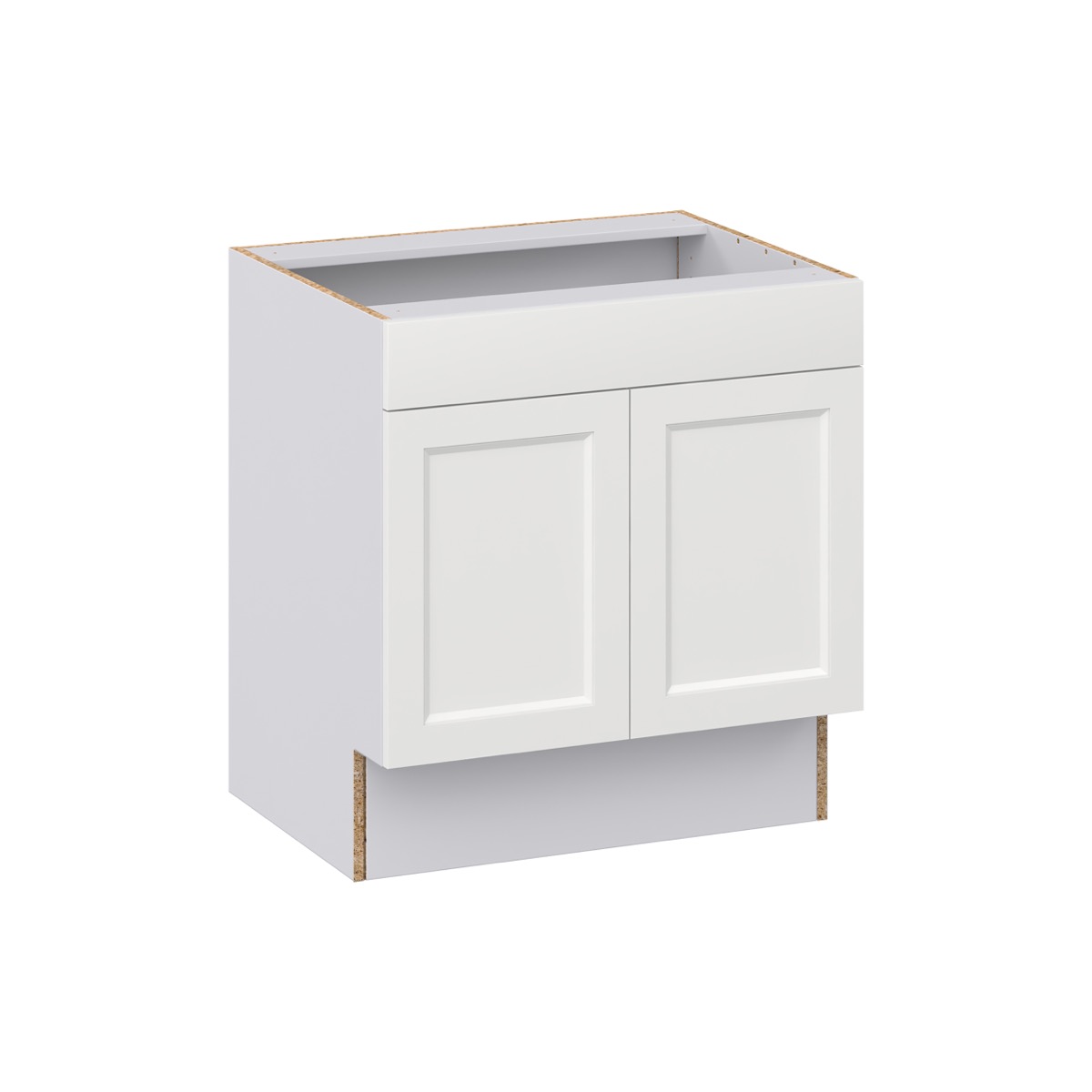 Magnolia Painted Bright White Recessed Assembled 30 in. W x 32.5 in. H x 24 in. D ADA Sink Base With Removable Front Cabinet