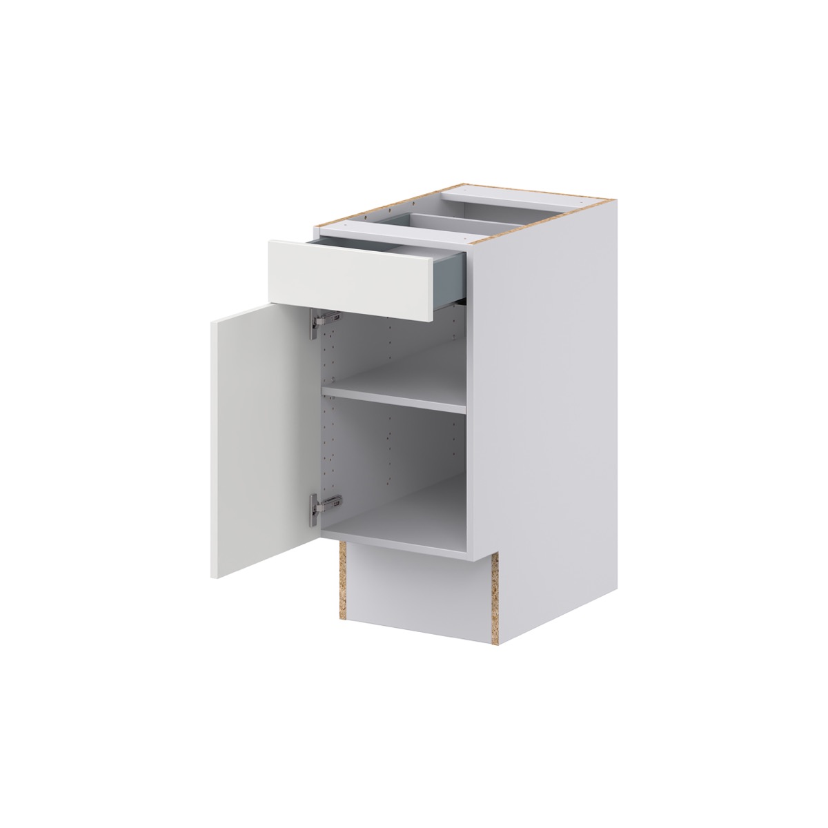 Magnolia Painted Bright White Recessed Assembled 15 in. W x 32.5 in. H x 24 in. D Accessible ADA Base Cabinet with 1 Drawer