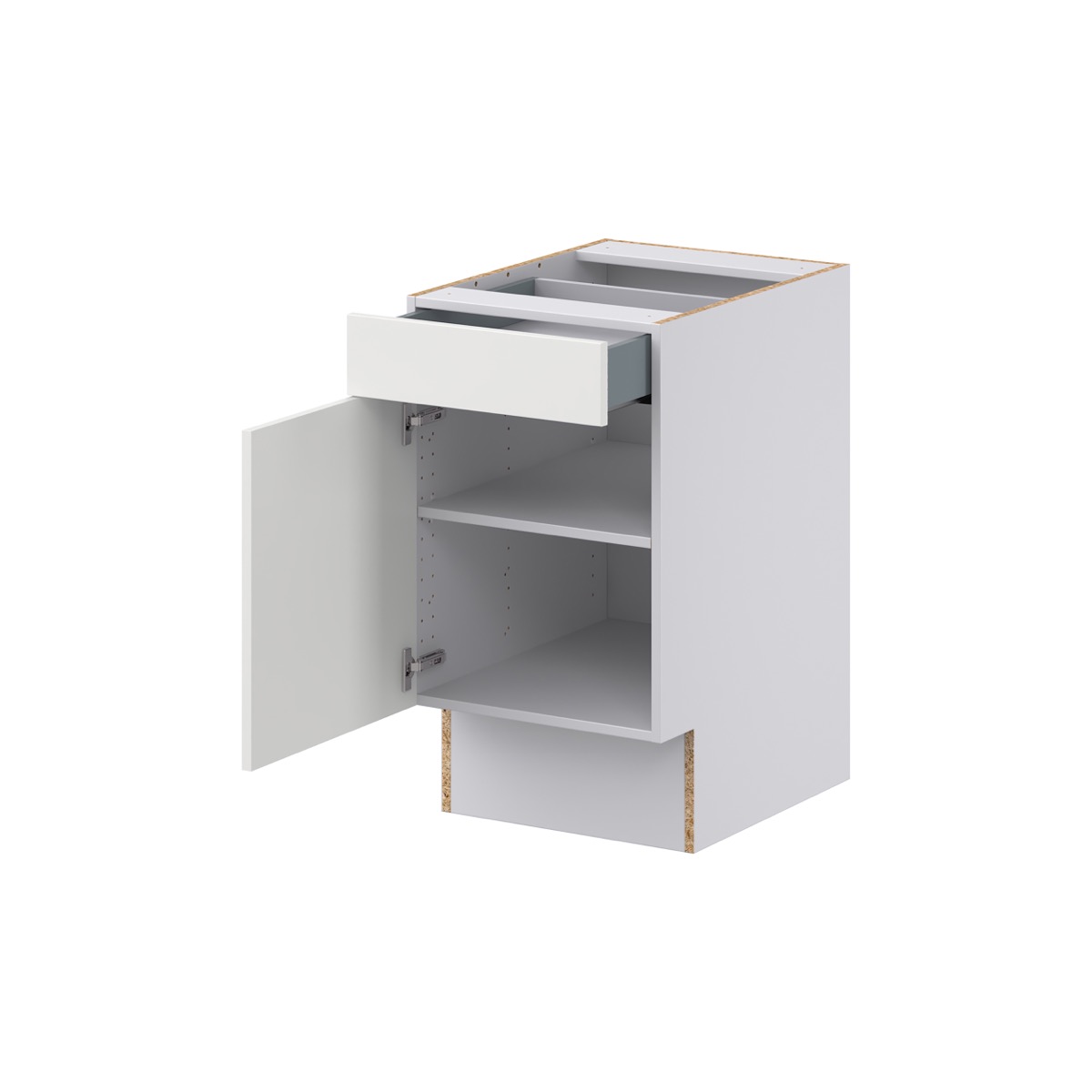 Magnolia Painted Bright White Recessed Assembled 18 in. W x 32.5 in. H x 24 in. D Accessible ADA Base Cabinet with 1 Drawer