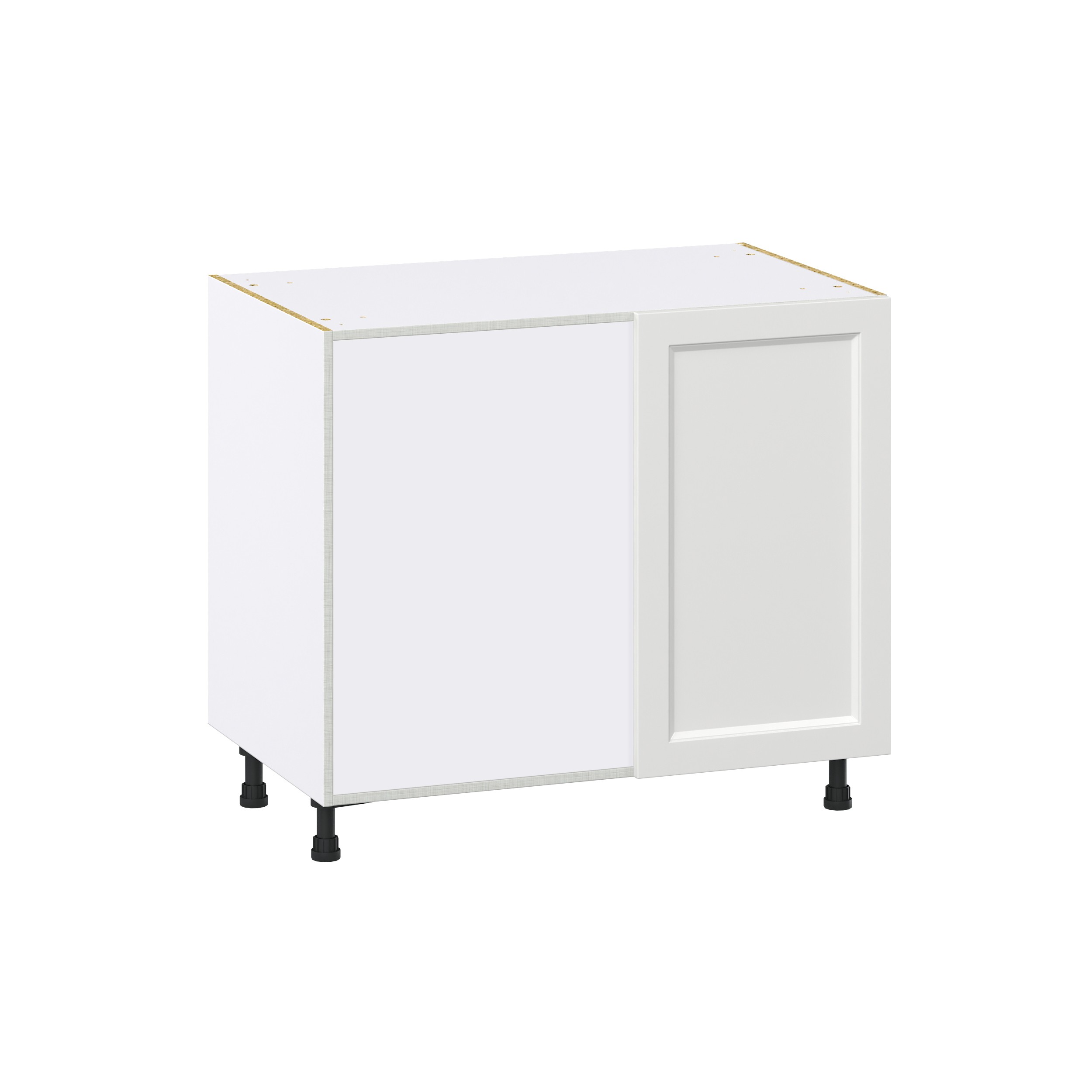 Magnolia Painted Bright White Recessed Assembled Magick Corner Blind Base Kitchen Cabinet (39 in. W x 34.5 in.H x 24 in. D)