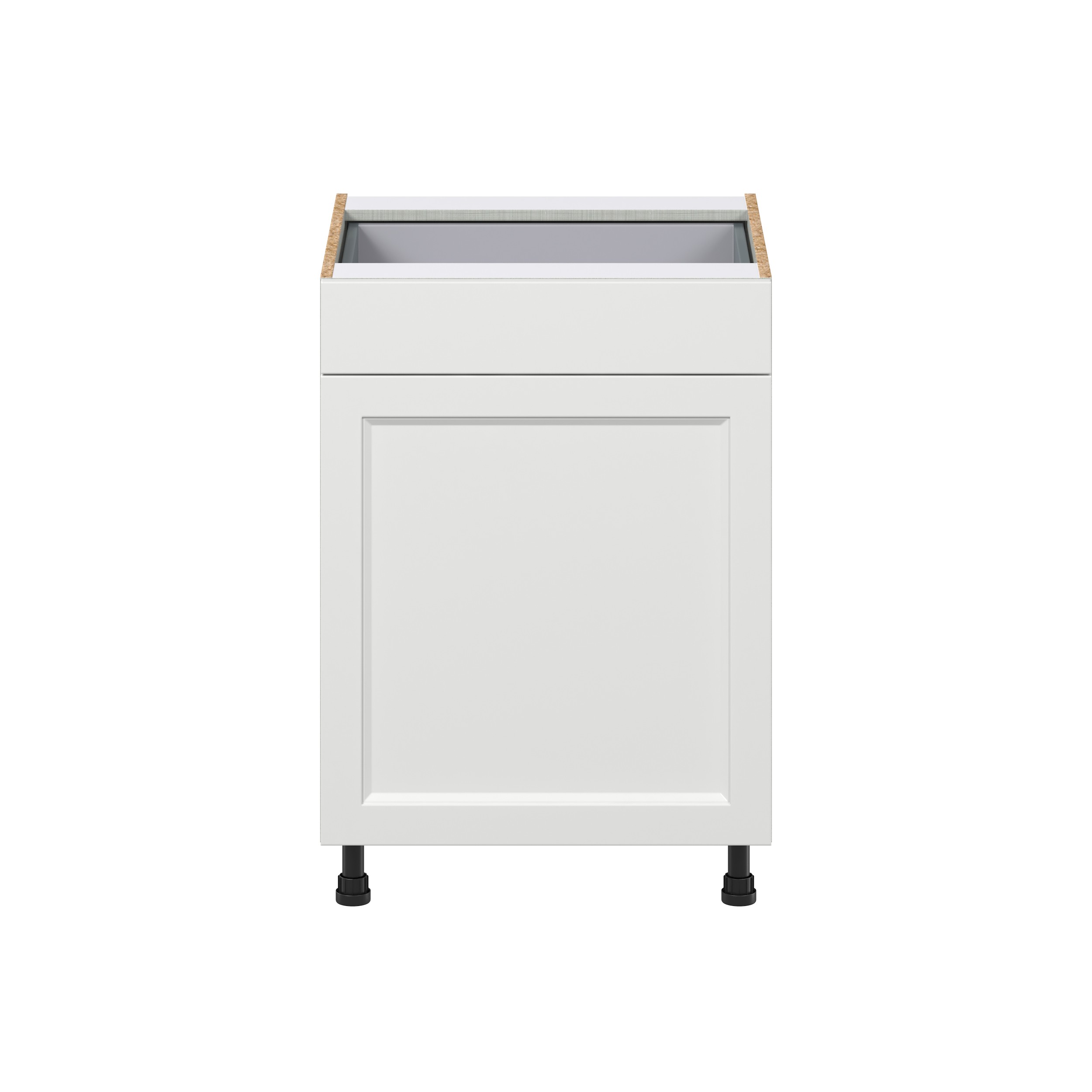 Magnolia Painted Bright White Recessed Assembled with 1 Drawer and Pull Out  3 Waste Bins Kitchen Cabinet (24in. W x 34.5 in. H x 24 in. D)