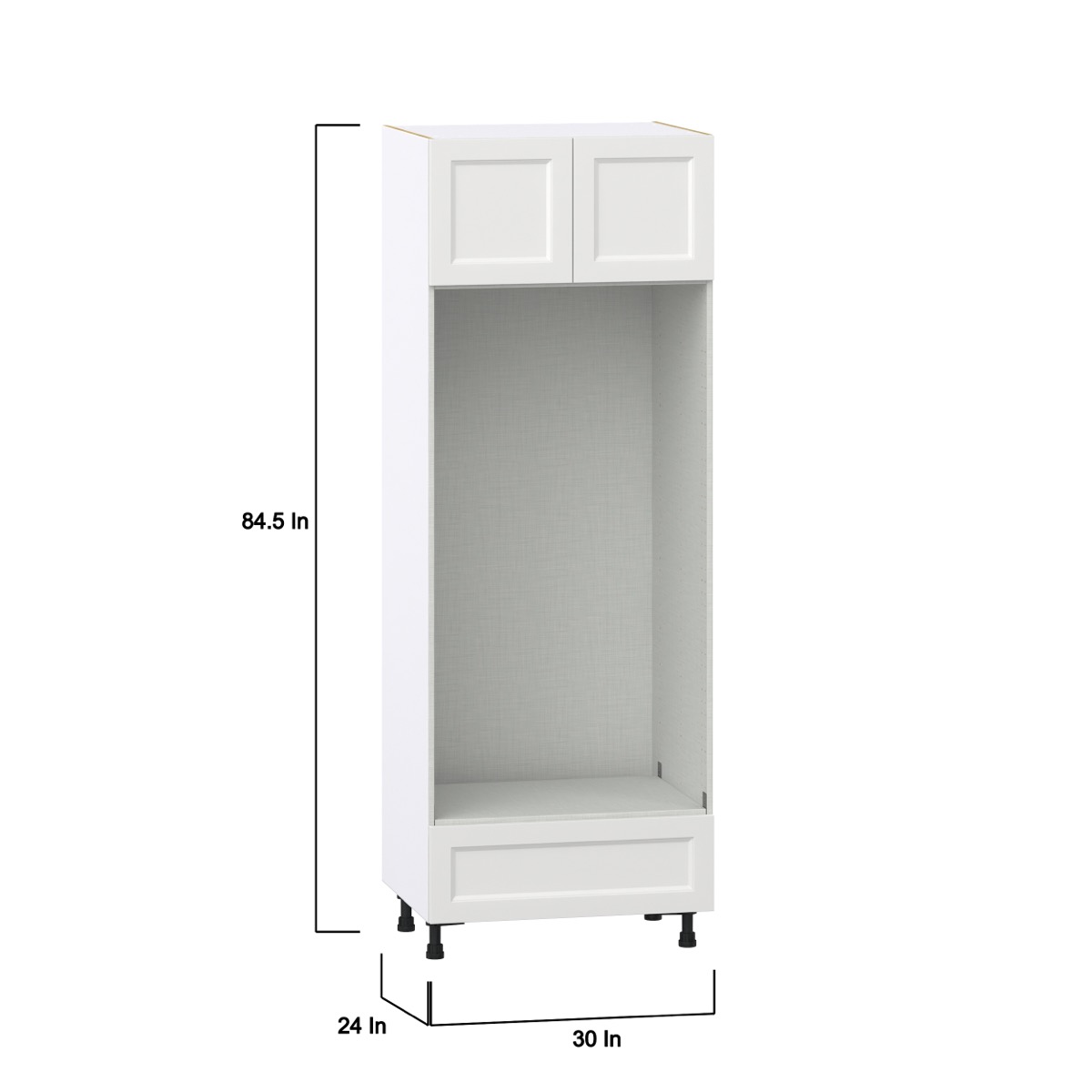 Magnolia Painted Bright White Recessed Assembled Pantry Double Oven  Cabinet with a Drawer (30 in. W x 84.5 in. H x 24 in. D)