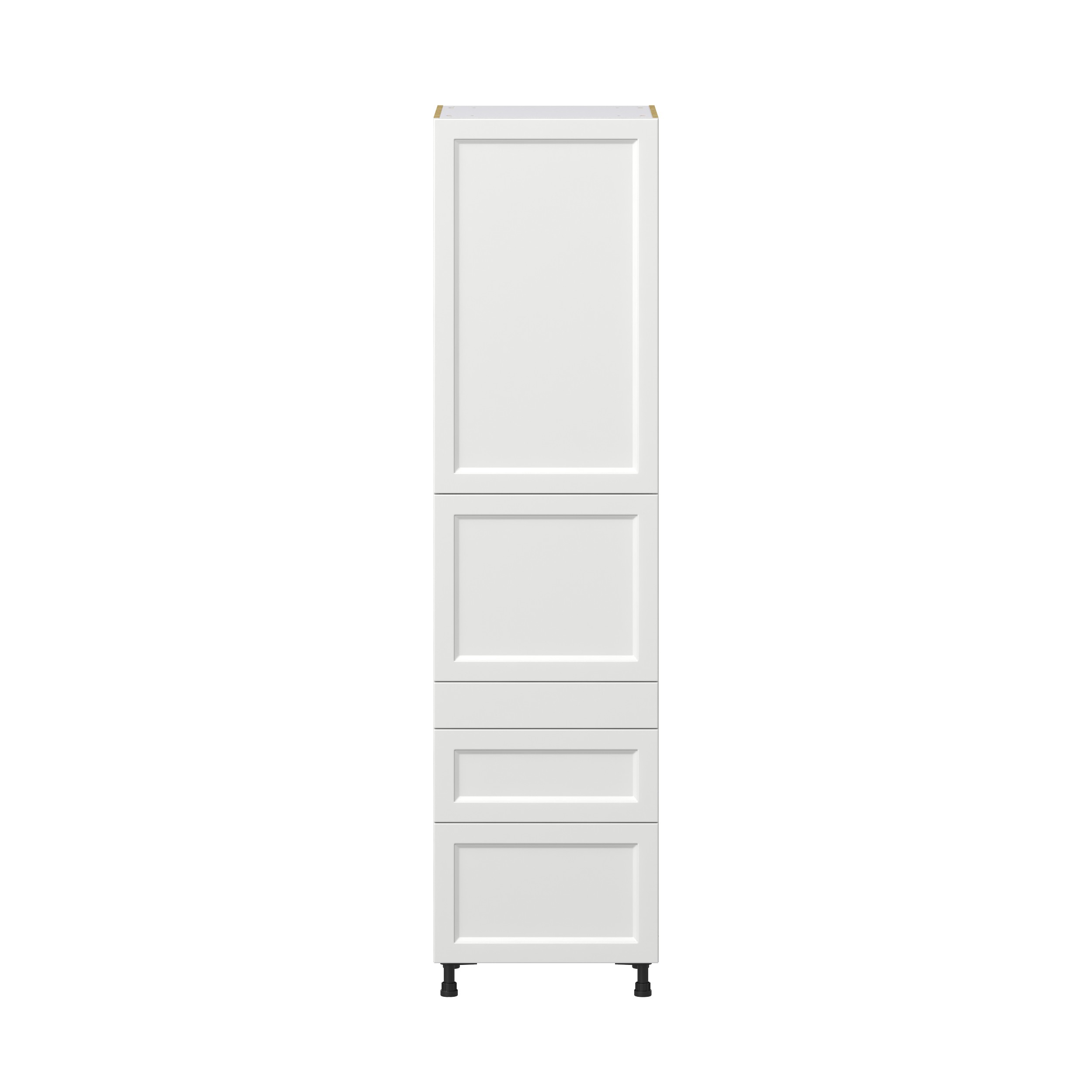 Magnolia Painted Bright White Recessed Assembled Pantry Cabinet with 3 Drawers and 2 Inner Drawers (24 in. W X 94.5 in. H X 24 in. D)