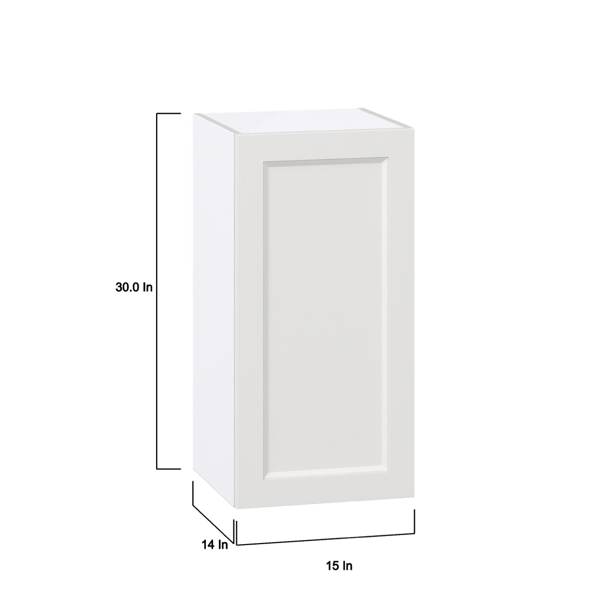 Magnolia Painted Bright White Recessed Assembled Wall  Cabinet with Full High Door (15 in. W x 30 in. H x 14 in. D)