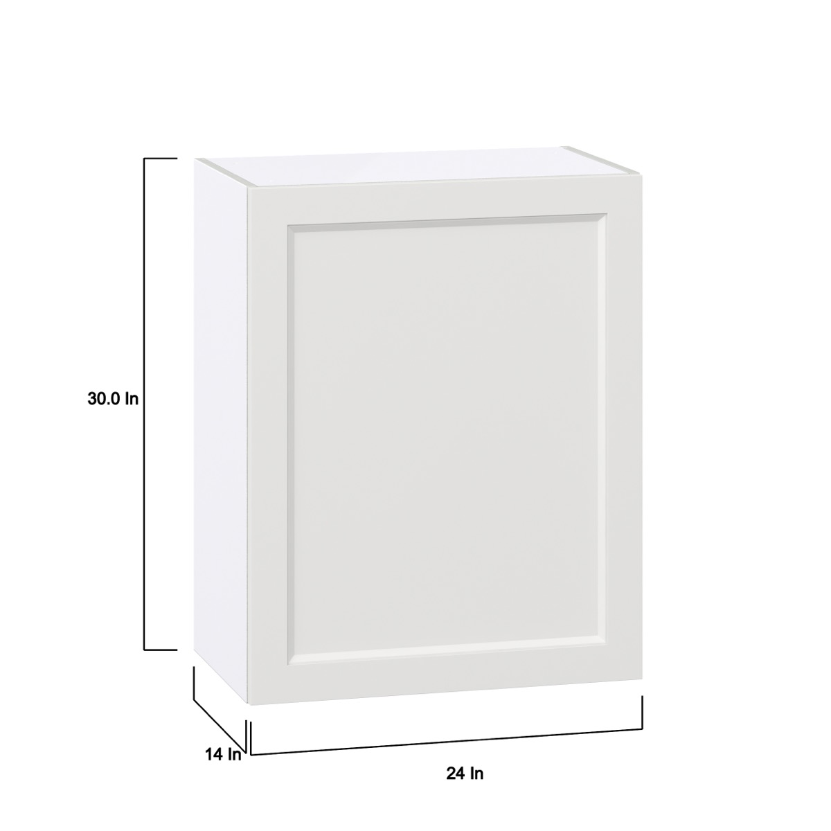 Magnolia Painted Bright White Recessed Assembled Wall  Cabinet with Full High Door (24 in. W x 30 in. H x 14 in. D)