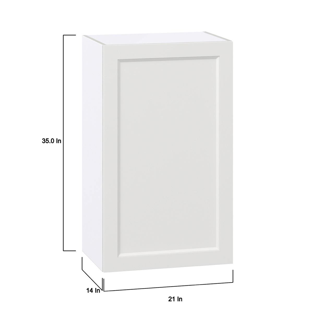 Magnolia Painted Bright White Recessed Assembled Wall  Cabinet with Full High Door (21 in. W x 35 in. H x 14 in. D)