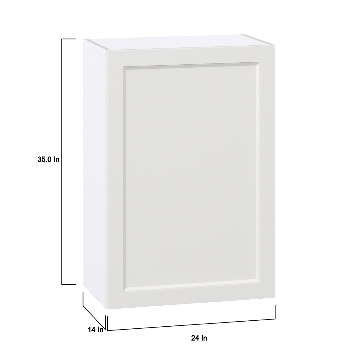 Magnolia Painted Bright White Recessed Assembled Wall  Cabinet with Full High Door (24 in. W x 35 in. H x 14 in. D)