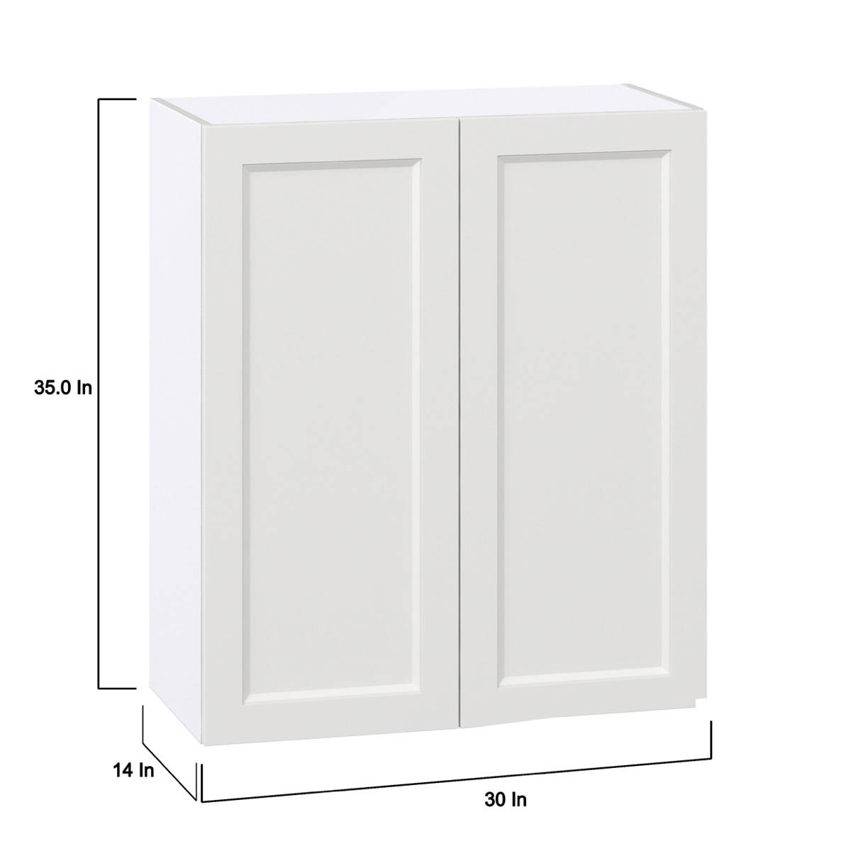 Magnolia Painted Bright White Recessed Assembled Wall  Cabinet with 2 Full High Doors (30 in. W x 35 in. H x 14 in. D)