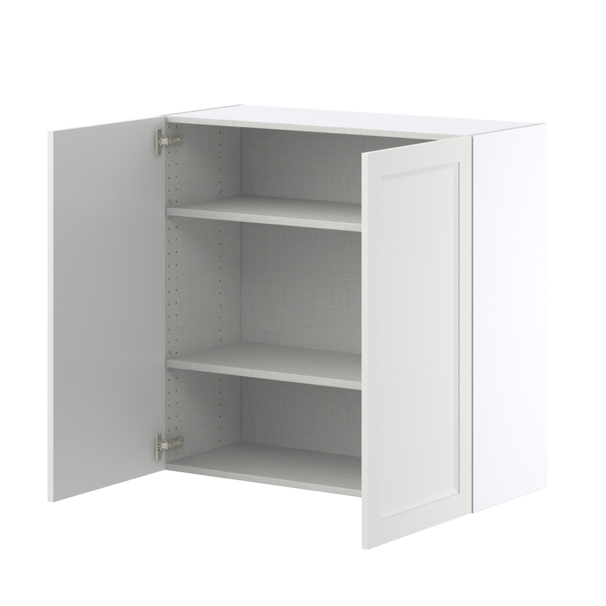 Magnolia Painted Bright White Recessed Assembled Wall  Cabinet with 2 Full High Doors (36 in. W x 35 in. H x 14 in. D)