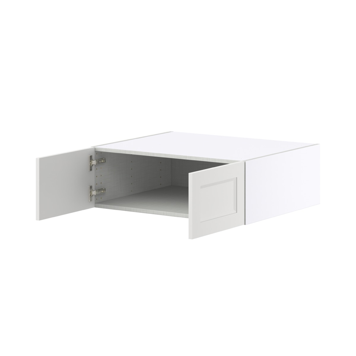 Magnolia Painted Bright White Recessed Assembled Deep Wall Bridge Cabinet (30 in. W X 10 in. H X 24 in. D)