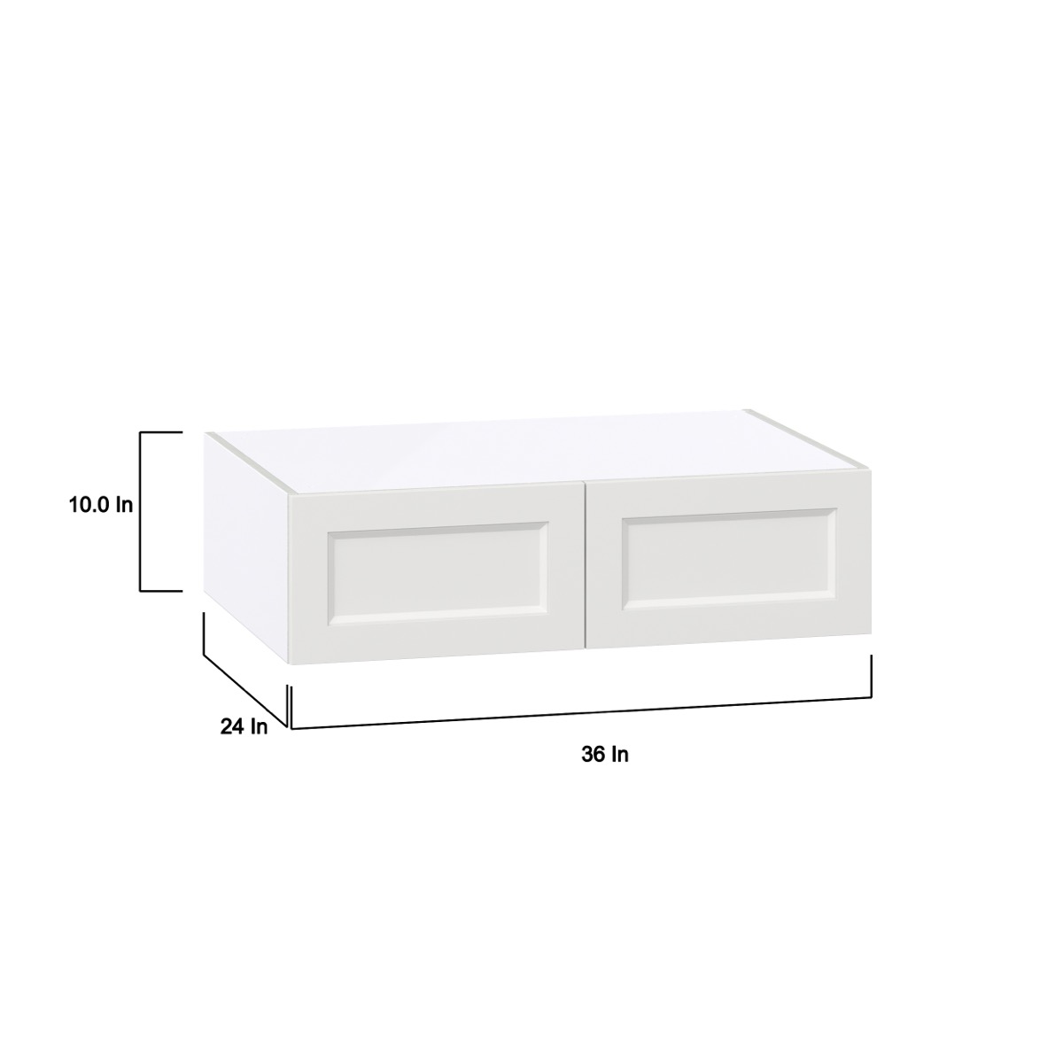 Magnolia Painted Bright White Recessed Assembled Deep Wall Bridge Cabinet (36 in. W X 10 in. H X 24 in. D)