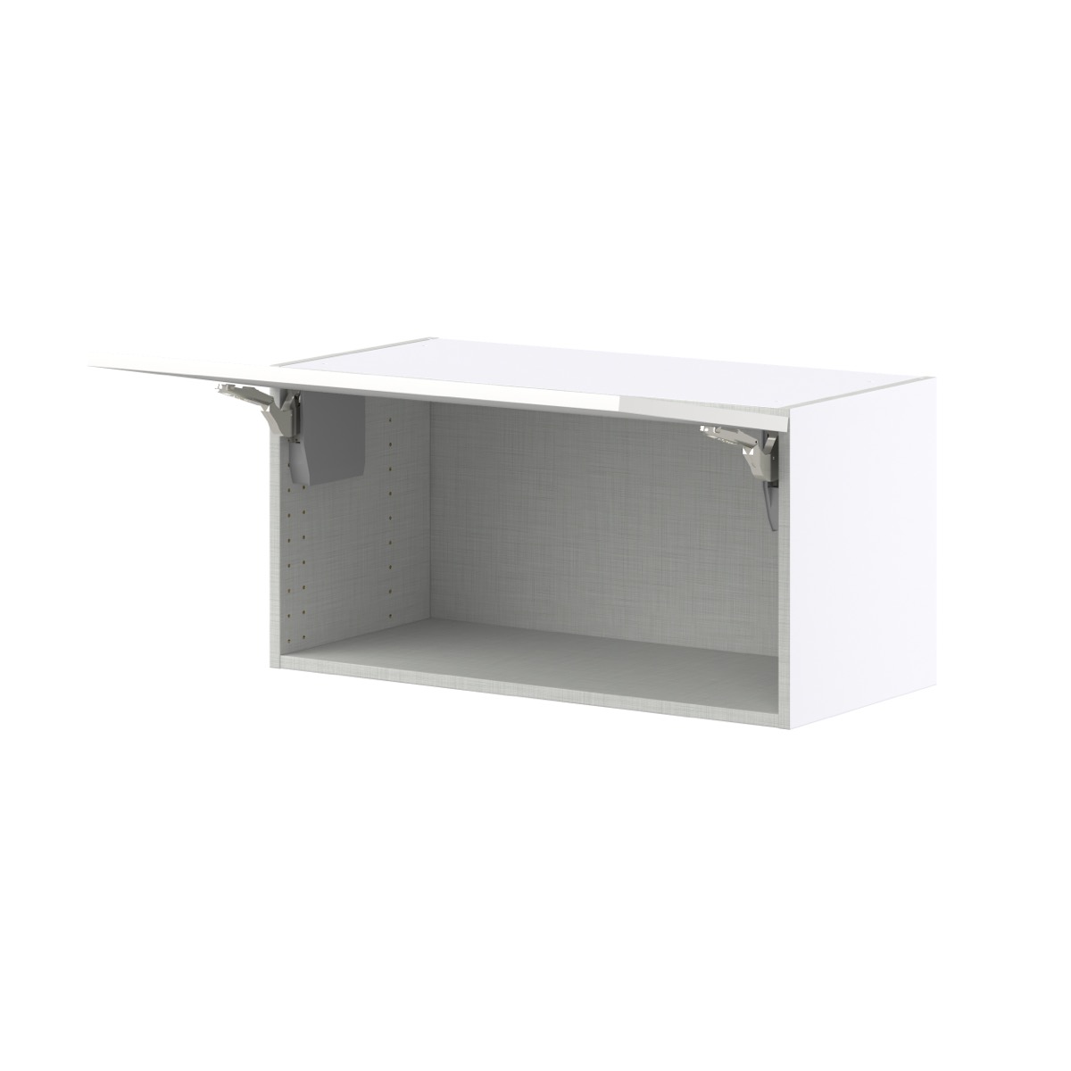 Magnolia Painted Bright White Recessed Assembled Wall Bridge  Cabinet with Lift Up Door (30 in. W x 15 in. H x 14 in. D)