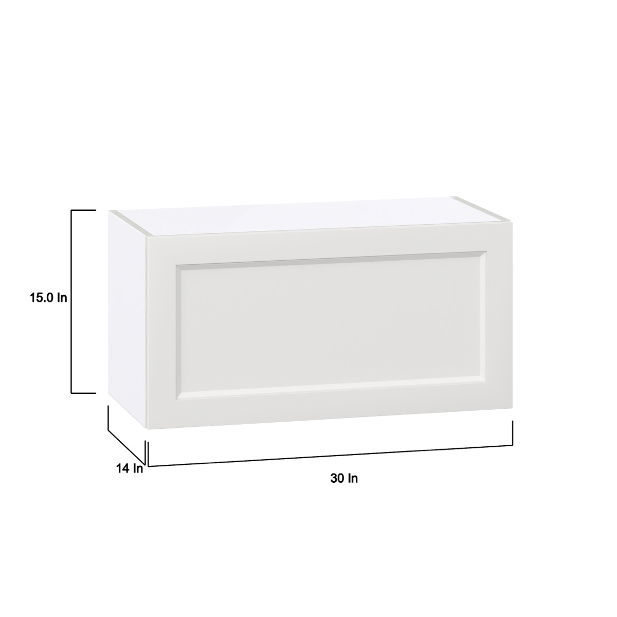 Magnolia Painted Bright White Recessed Assembled Wall Bridge  Cabinet with Lift Up Door (30 in. W x 15 in. H x 14 in. D)