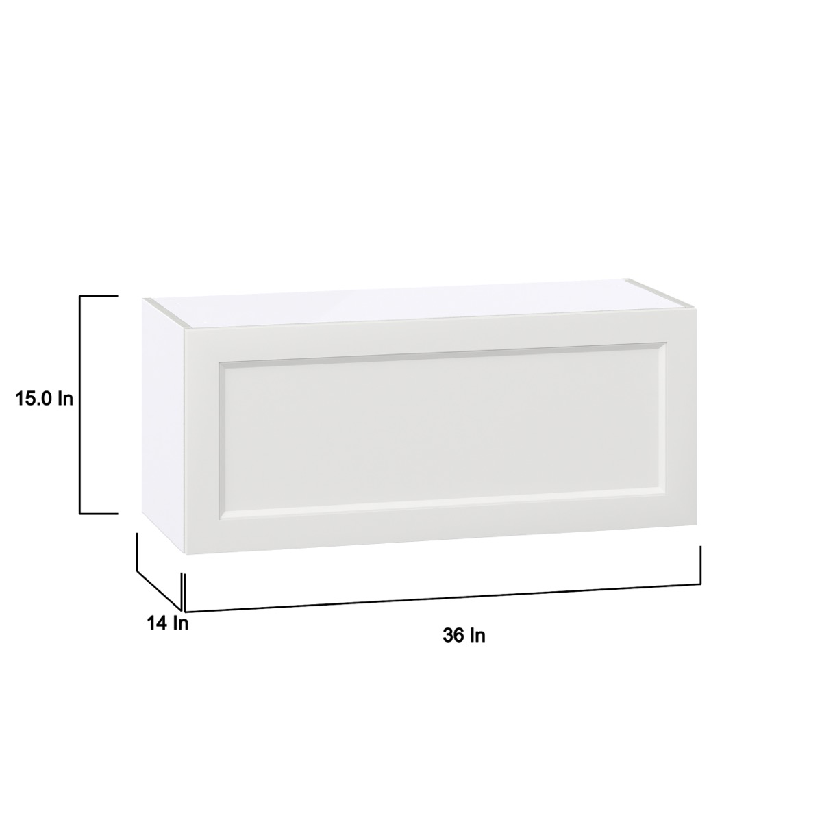 Magnolia Painted Bright White Recessed Assembled Wall Bridge  Cabinet with Lift Up Door (36 in. W x 15 in. H x 14 in. D)