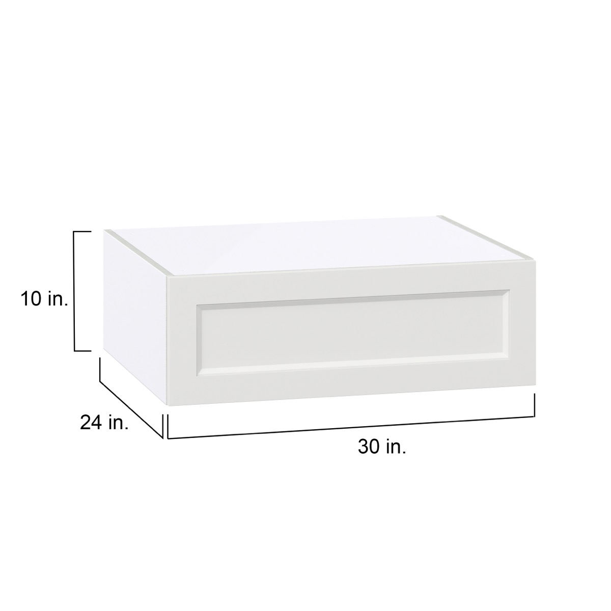 Magnolia Painted Bright White Recessed Assembled Deep Wall Bridge Cabinet with Lift Up Door (30 in. W X 10 in. H X 24 in. D)