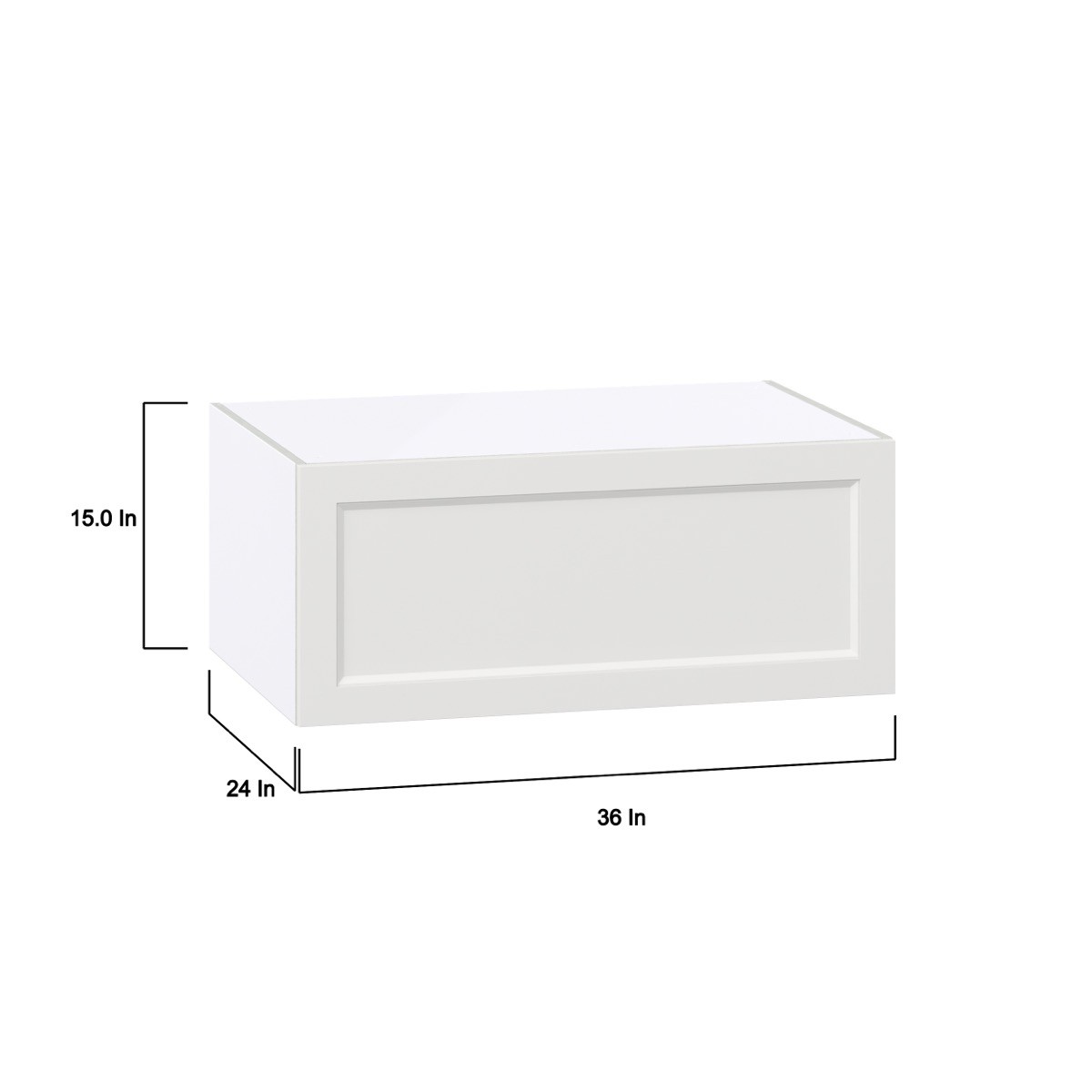 Magnolia Painted Bright White Recessed Assembled Deep Wall Bridge  Cabinet with Lift Up Door (36 in. W x 15 in. H x 24 in. D)