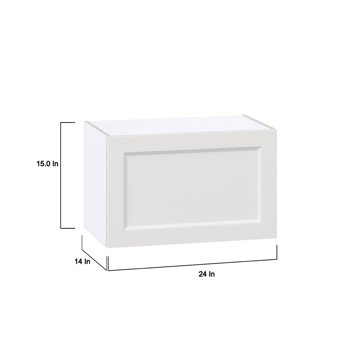 Magnolia Painted Bright White Recessed Assembled Wall Bridge  Cabinet with Lift Up Door (24 in. W X 15 in. H X 14 in. D)