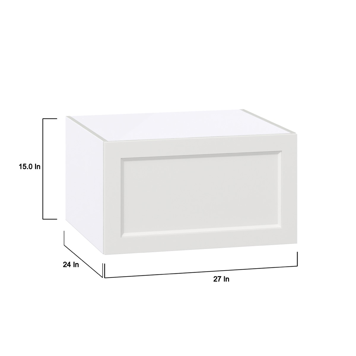 Magnolia Painted Bright White Recessed Assembled Deep Wall Bridge  Cabinet with Lift Up Door (27 in. W X 15 in. H X 24 in. D)