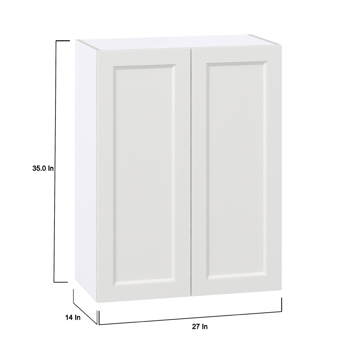 Magnolia Painted Bright White Recessed Assembled Wall  Cabinet (27 in. W X 35 in. H X 14 in. D)