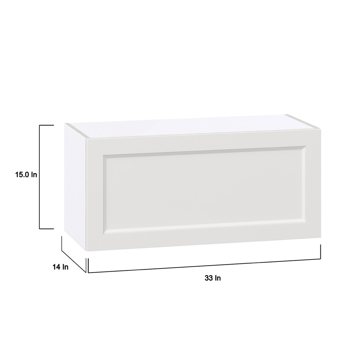 Magnolia Painted Bright White Recessed Assembled Wall Bridge  Cabinet with Lift Up Door (33 in. W X 15 in. H X 14 in. D)