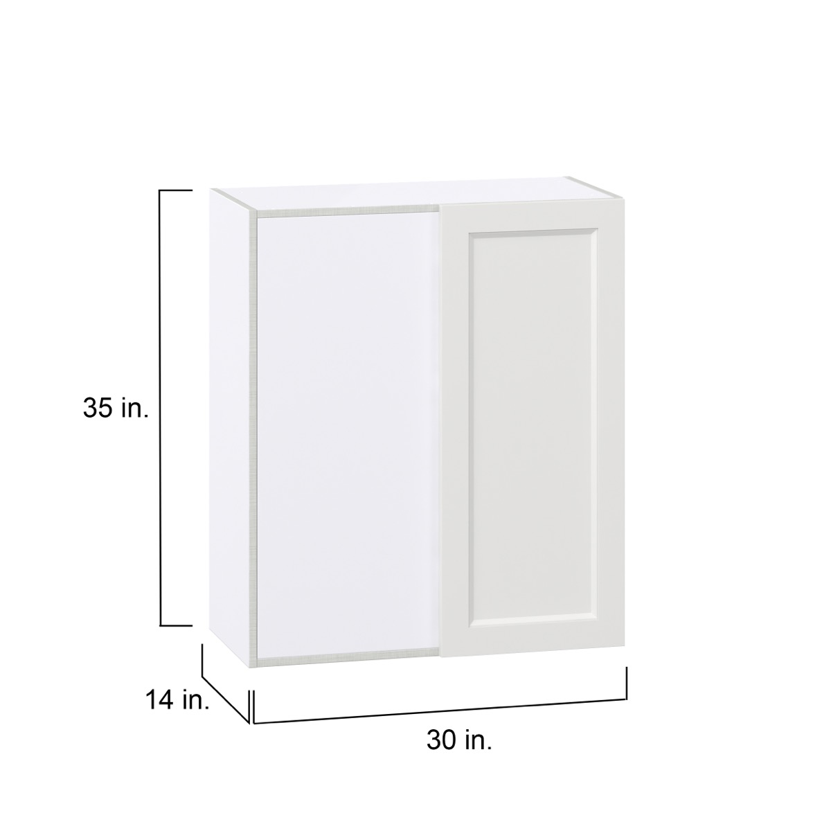 Magnolia Painted Bright White Recessed Assembled Wall Blind Corner  Cabinet (30 in. W X 35 in. H X 14 in. D)