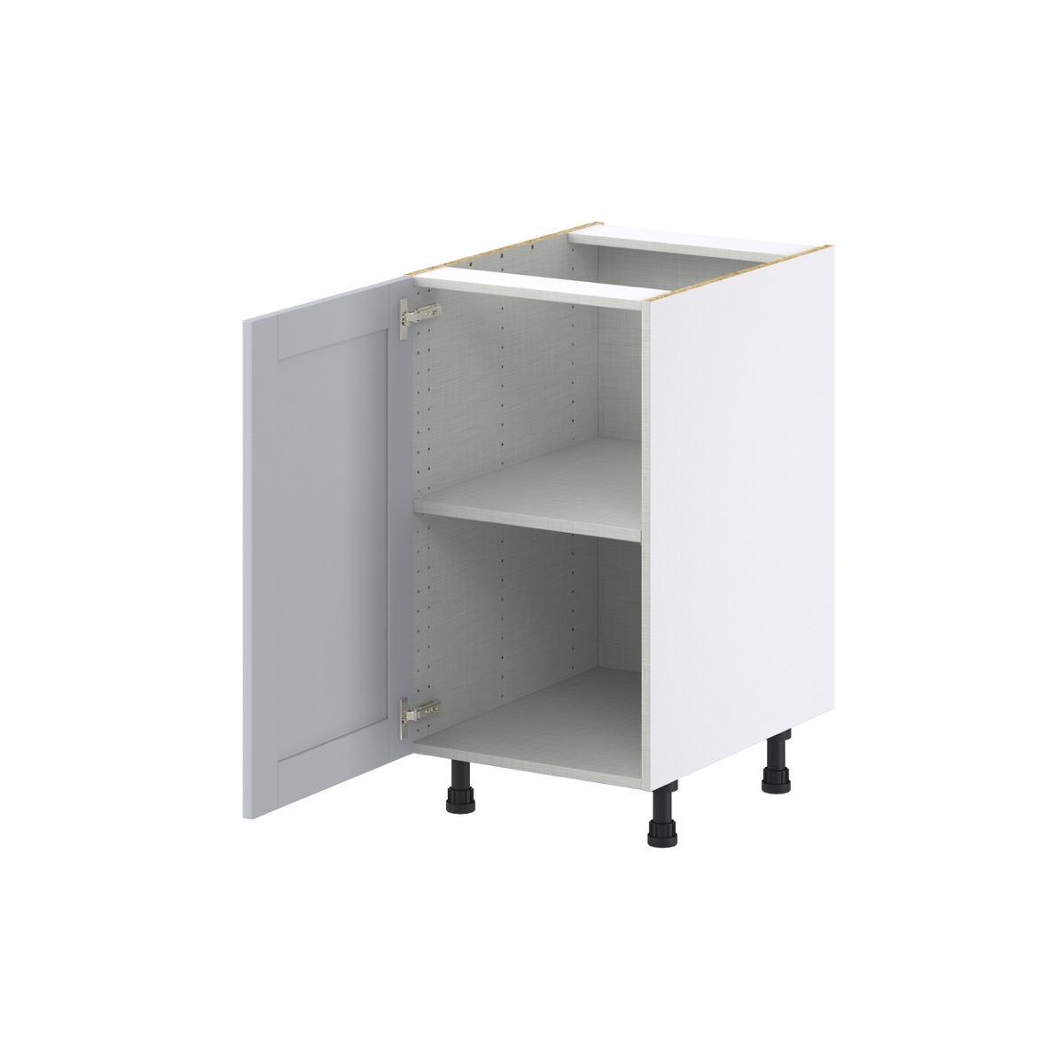 Sea Holly Light Gray  Shaker Assembled Base Cabinet with a Full High Door (18 in. W x 34.5 in. H x 24 in. D)