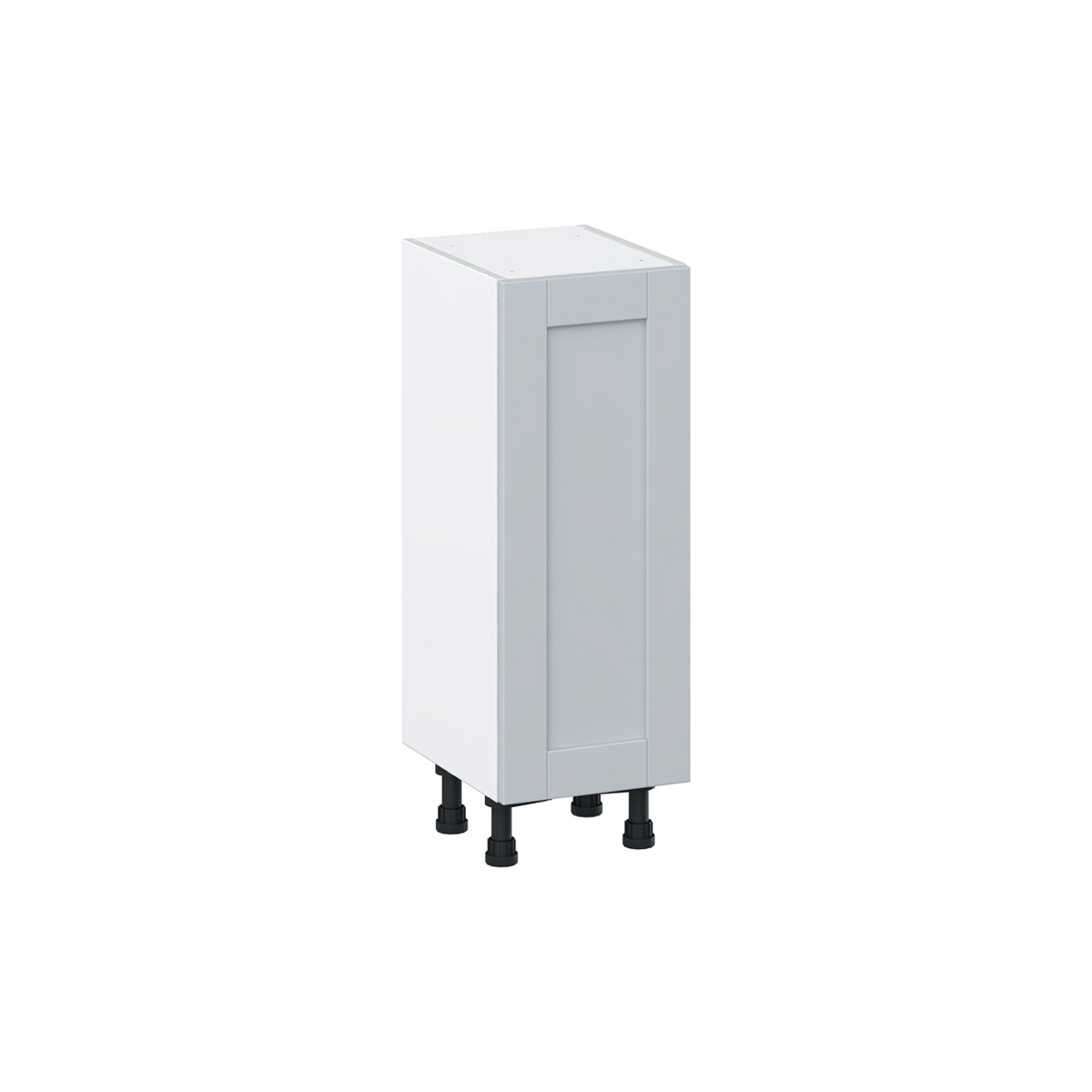 Sea Holly Light Gray  Shaker Assembled Shallow Base Cabinet with a Full High Door (12 in. W x 34.5 in. H x 14 in. D)