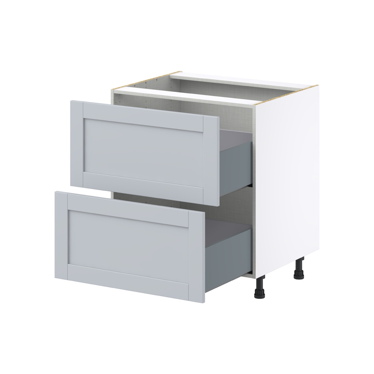 Sea Holly Light Gray  Shaker Assembled Base Cabinet with 2 Drawers (30 in. W x 34.5 in. H x 24 in. D)