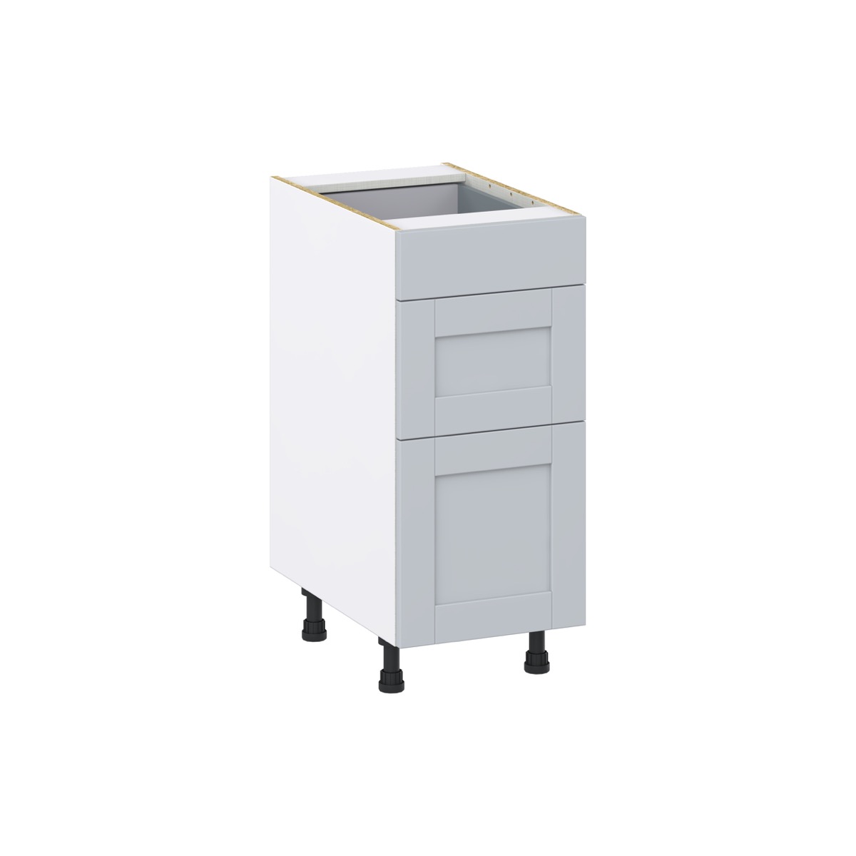 Sea Holly Light Gray  Shaker Assembled Base Cabinet with 3 Drawers (15 in. W x 34.5 in. H x 24 in. D)