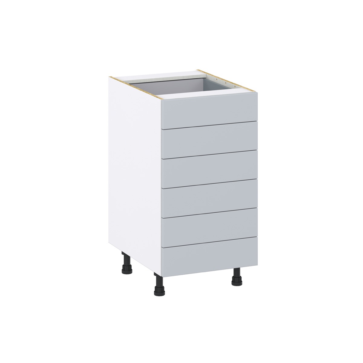 Sea Holly Light Gray  Shaker Assembled Base Cabinet with 6 Drawers (18 in. W x 34.5 in. H x 24 in. D)