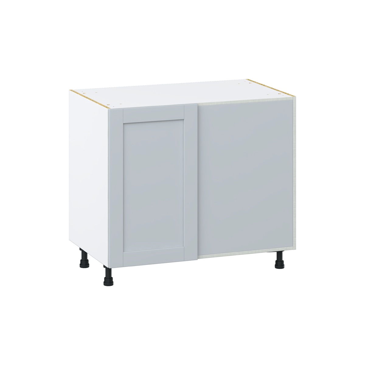 Sea Holly Light Gray  Shaker Assembled Blind Base Corner  Cabinet Right Open (39 in. W x 34.5 in. H x 24 in. D)