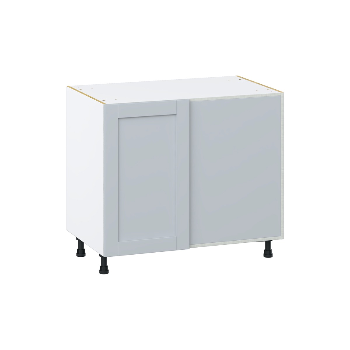 Sea Holly Light Gray  Shaker Assembled Blind Base Corner  Cabinet with Right Pull Out (39 in. W x 34.5 in. H x 24 in. D)