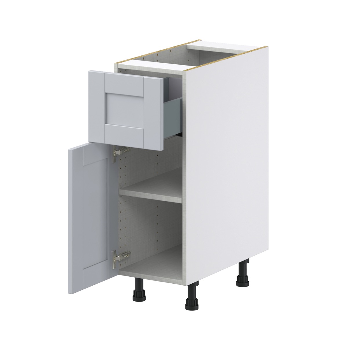 Sea Holly Light Gray  Shaker Assembled Base Cabinet with 1 Door and a 10 in. Drawer (12 in. W X 34.5 in. H X 24 in. D)