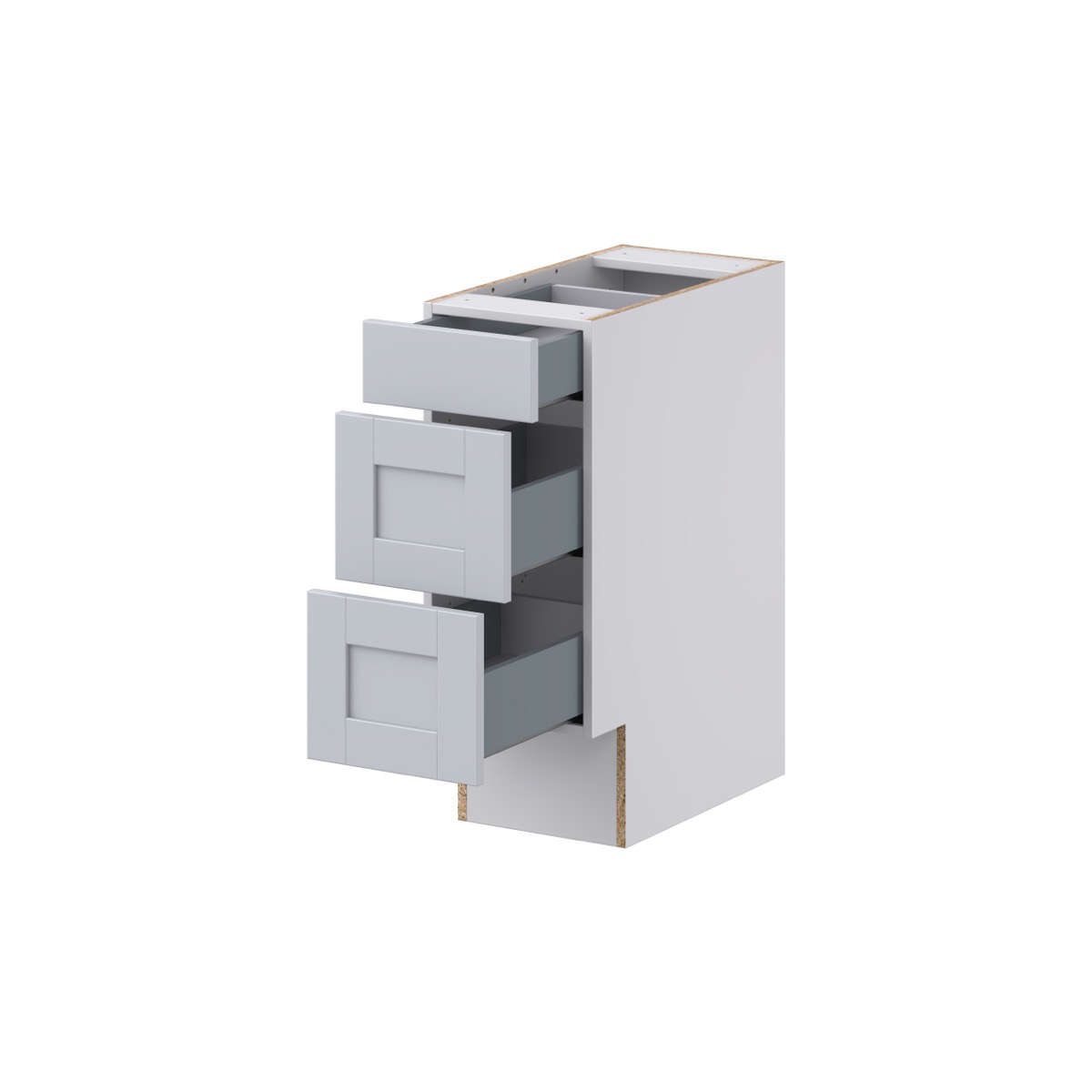 Sea Holly Light Gray Shaker Assembled 12 in. W x 32.5 in. H x 24 in. D ADA Drawer Base Cabinet with 3 Drawers