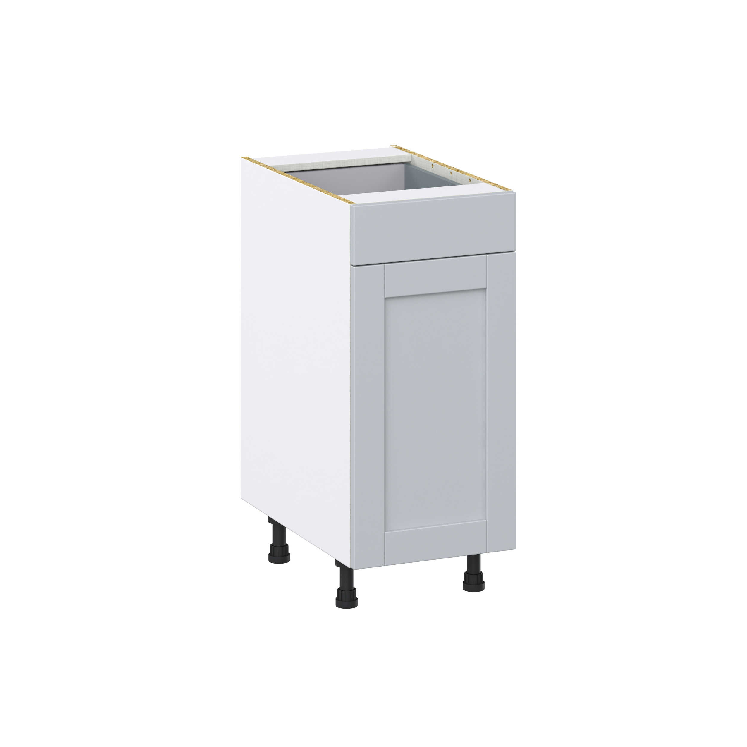 Sea Holly Light Gray  Shaker Assembled Base Cabinet With a Pull Out (15 in. W x 34.5 in. H x 24 in. D)