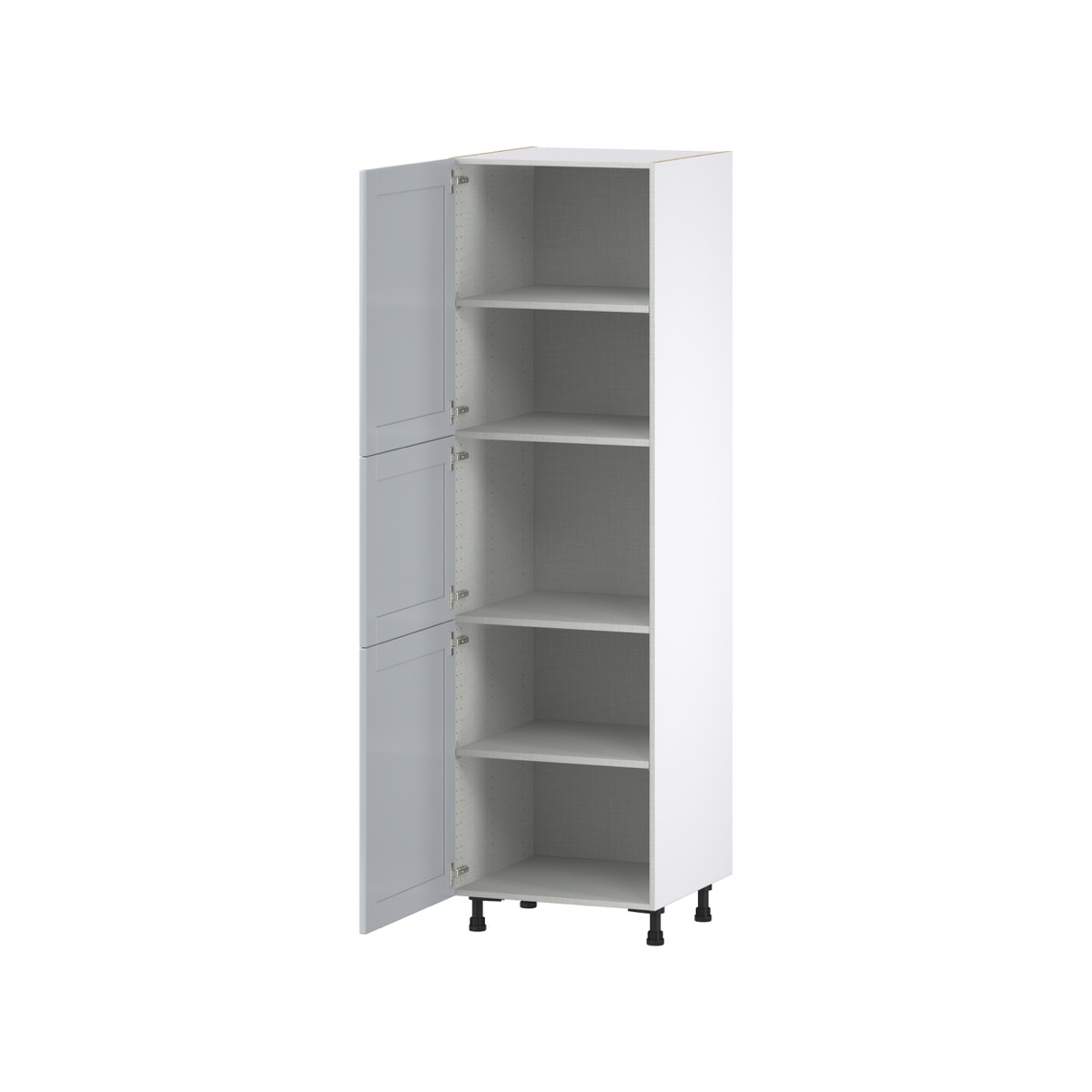 Sea Holly Light Gray  Shaker Assembled Pantry  Cabinet with 4 Shelves (24 in. W x 84.5 in. H x 24 in. D)