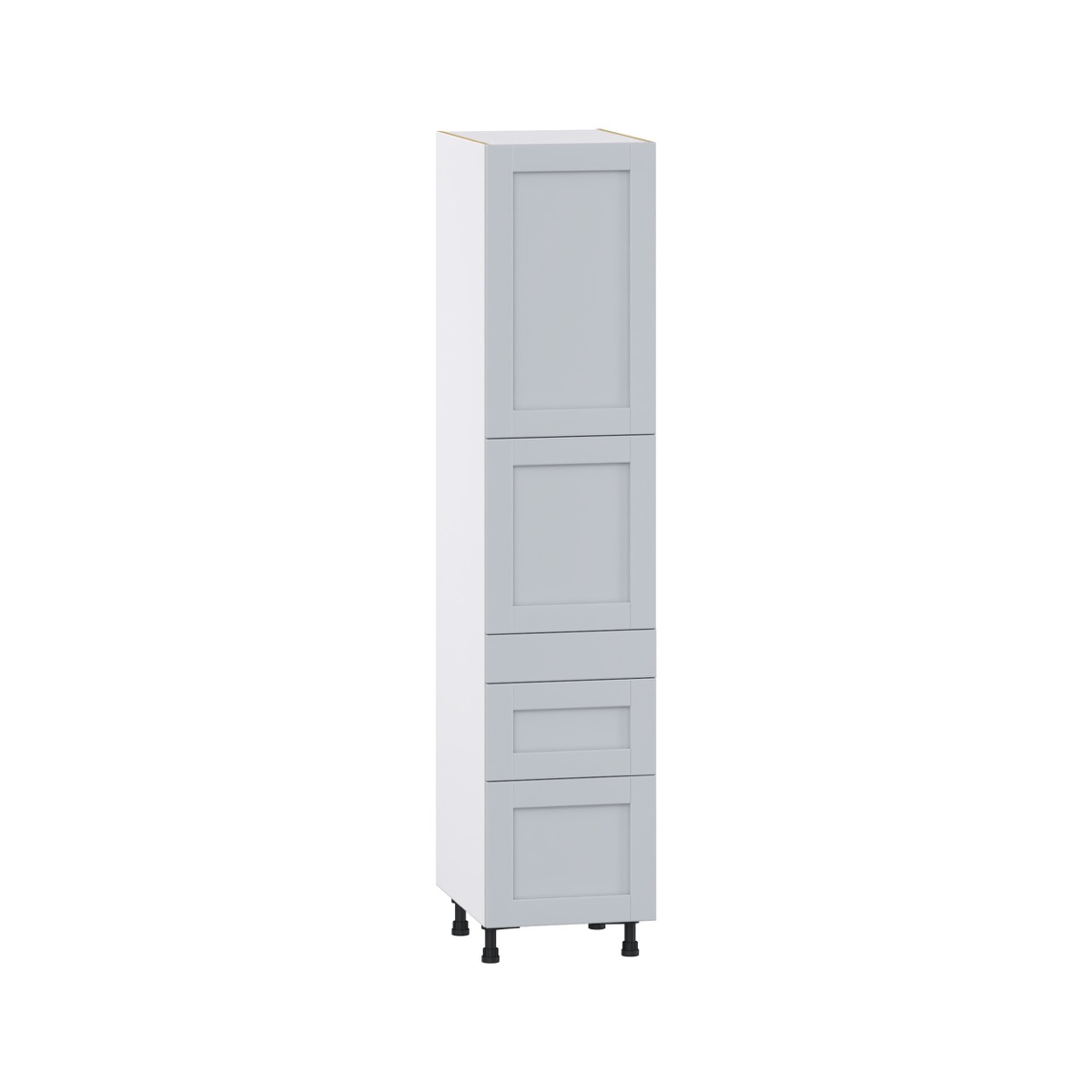 Sea Holly Light Gray  Shaker Assembled Pantry  Cabinet with 2 Inner Drawers (18 in. W x 84.5 in. H x 24 in. D)