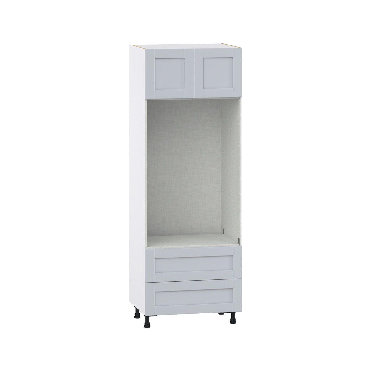 Sea Holly Light Gray  Shaker Assembled Pantry Micro/Oven Combo  Cabinet with 2 Drawers  (30 in. W x 84.5 in. H x 24 in. D)