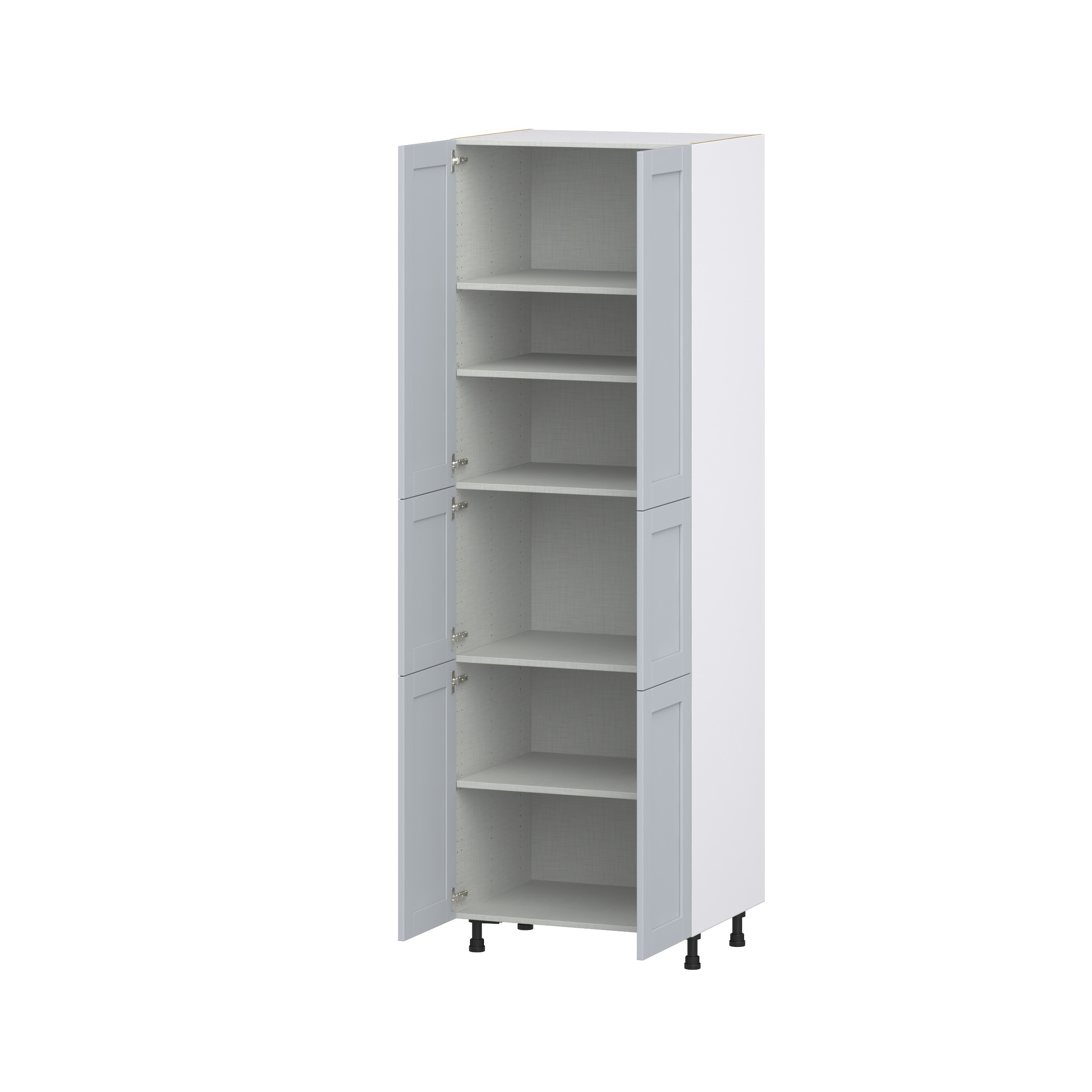 Sea Holly Light Gray Shaker Assembled Pantry Cabinet with 5 Shelves (30 in. W x 94.5 in. H x 24 in. D)