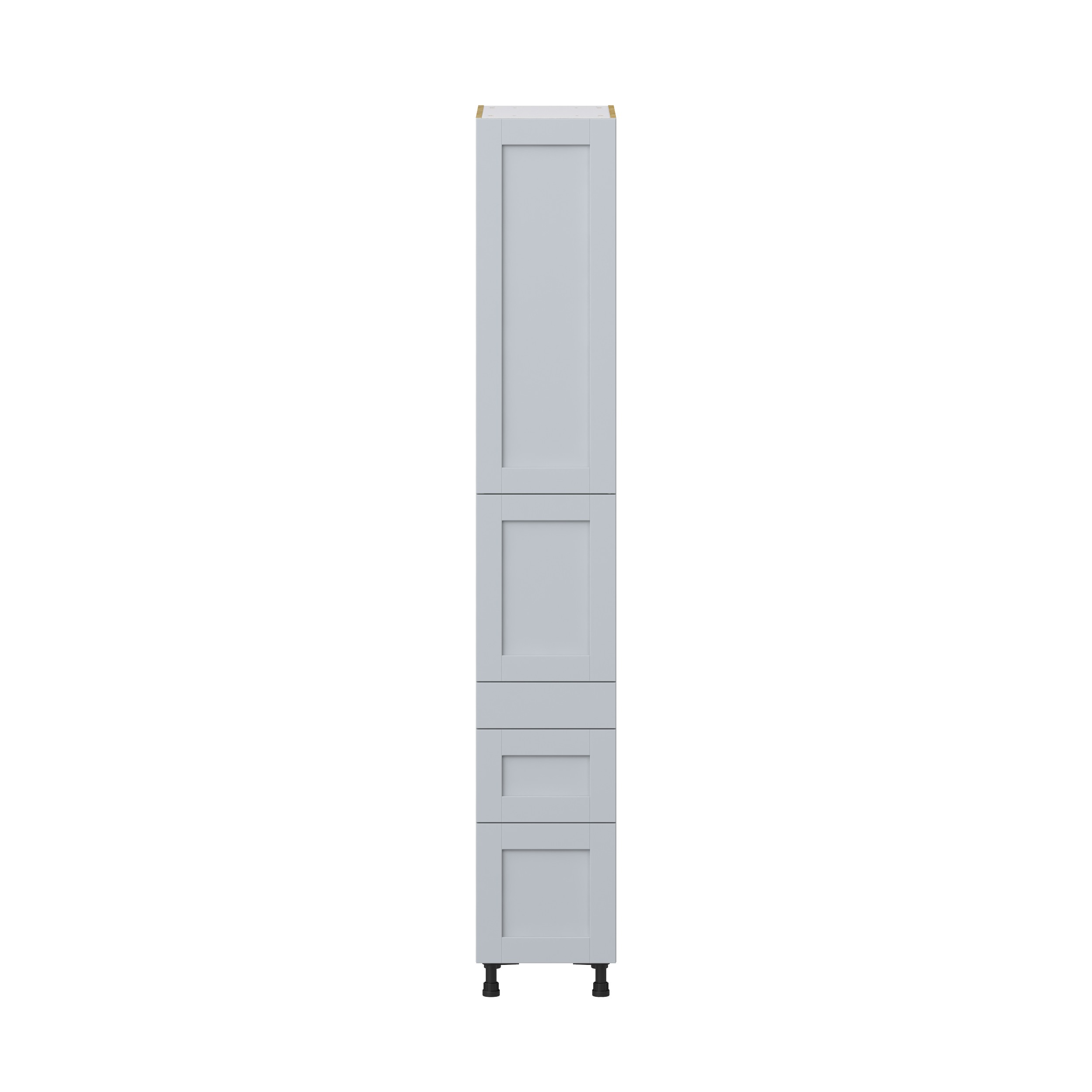 Sea Holly Light Gray Shaker Assembled Pantry Cabinet with 3 Drawers and 2 Inner Drawers (15 in. W x 94.5 in. H x 24 in. D)