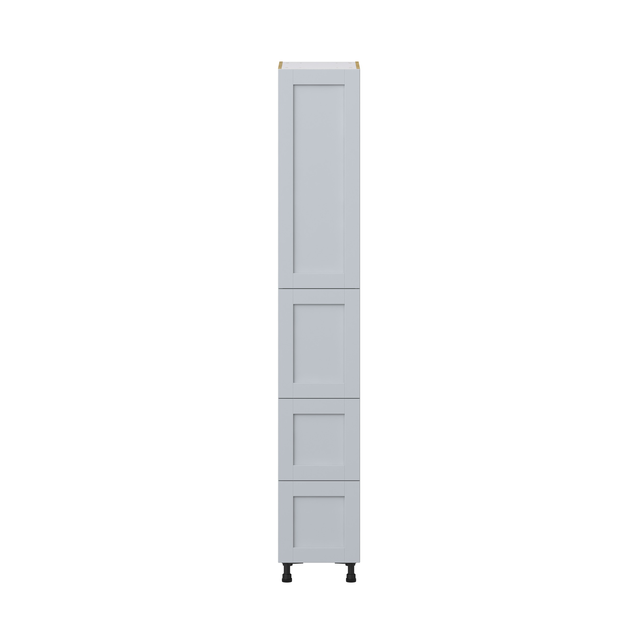 Sea Holly Light Gray Shaker Assembled Pantry Cabinet 2 Doors with 2 Drawers and 2 Inner Drawers (15 in. W X 94.5 in. H X 24 in. D)