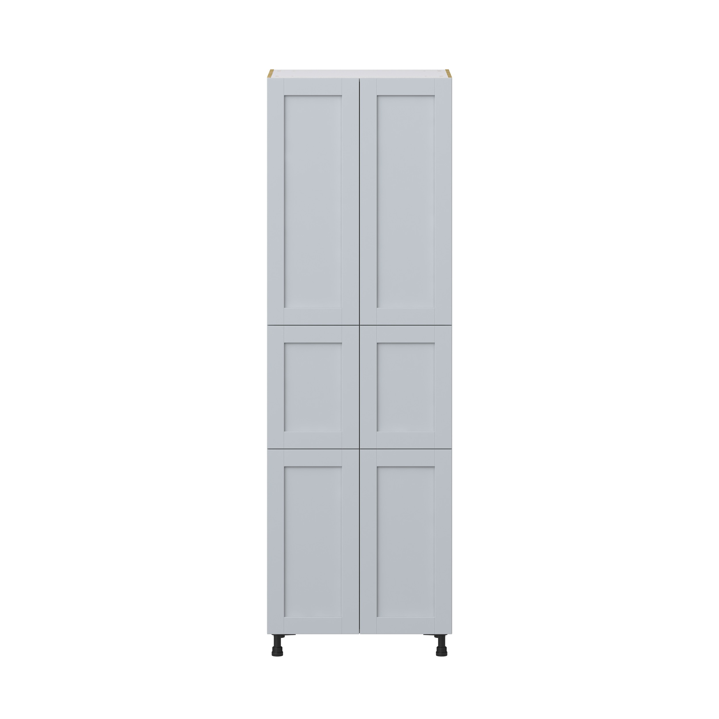 Sea Holly Light Gray Shaker Assembled Pantry Cabinet with 6 Doors and 3 Inner Drawers (30 in. W X 94.5 in. H X 24 in. D)