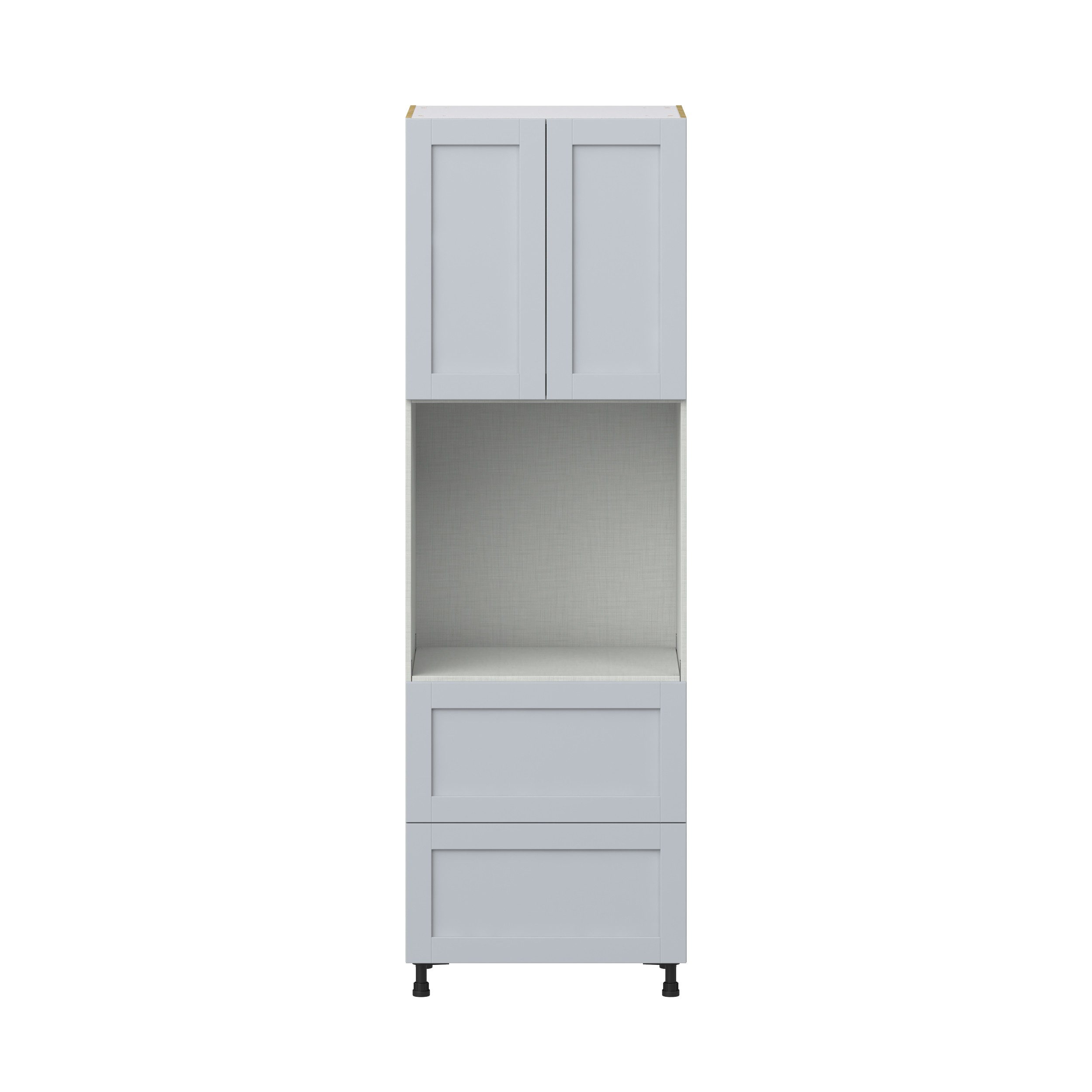 Sea Holly Light Gray Shaker Assembled Pantry Single Oven Cabinet with 2 Drawer (30 in. W X 94.5 in. H X 24 in. D)