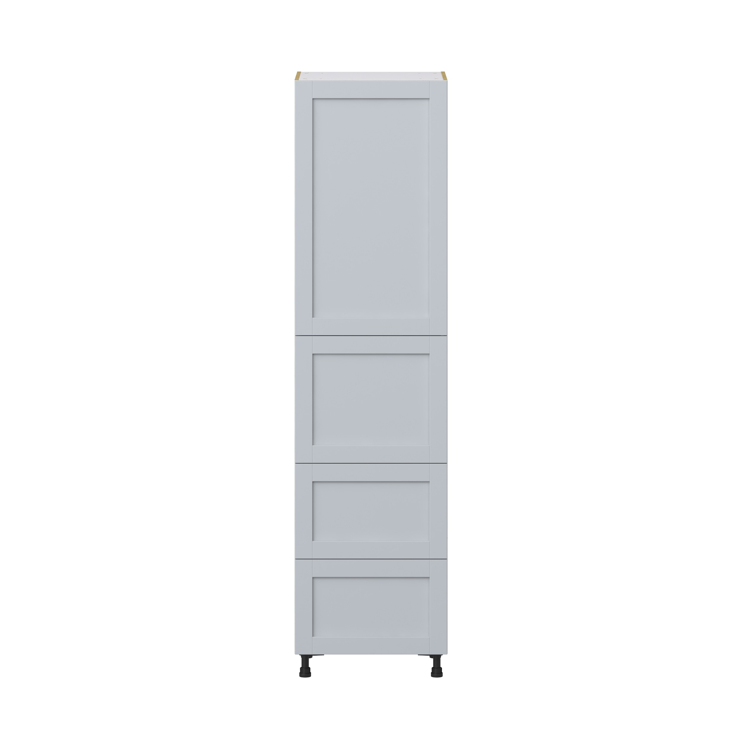 Sea Holly Light Gray Shaker Assembled Pantry Cabinet 1 Doors with 2 Drawers and 2 Inner Drawers (24 in. W X 94.5 in. H X 24 in. D)