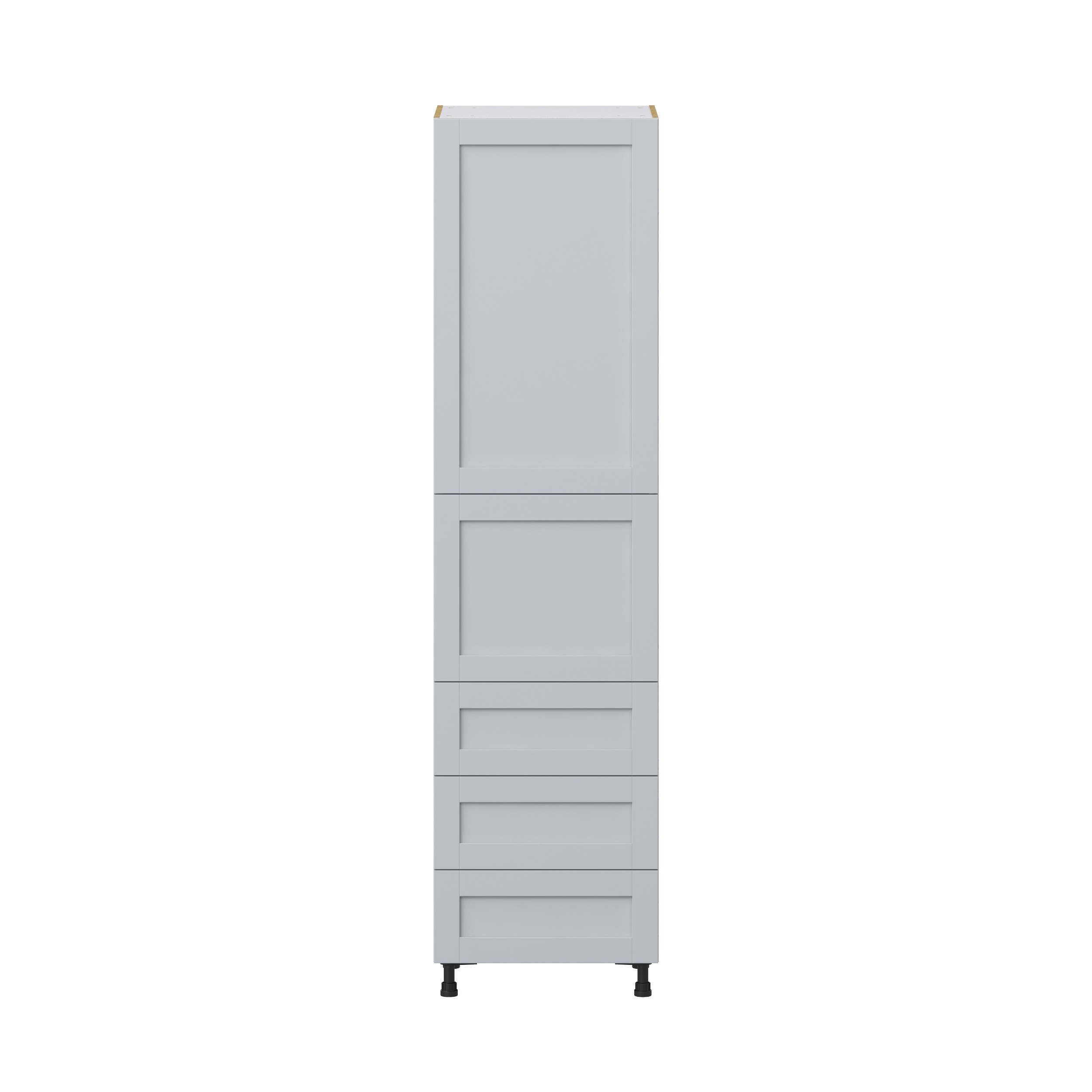 Sea Holly Light Gray Shaker Assembled Pantry Cabinet 1 Doors with 3 Drawers and 2 Inner Drawers (24 in. W X 94.5 in. H X 24 in. D)