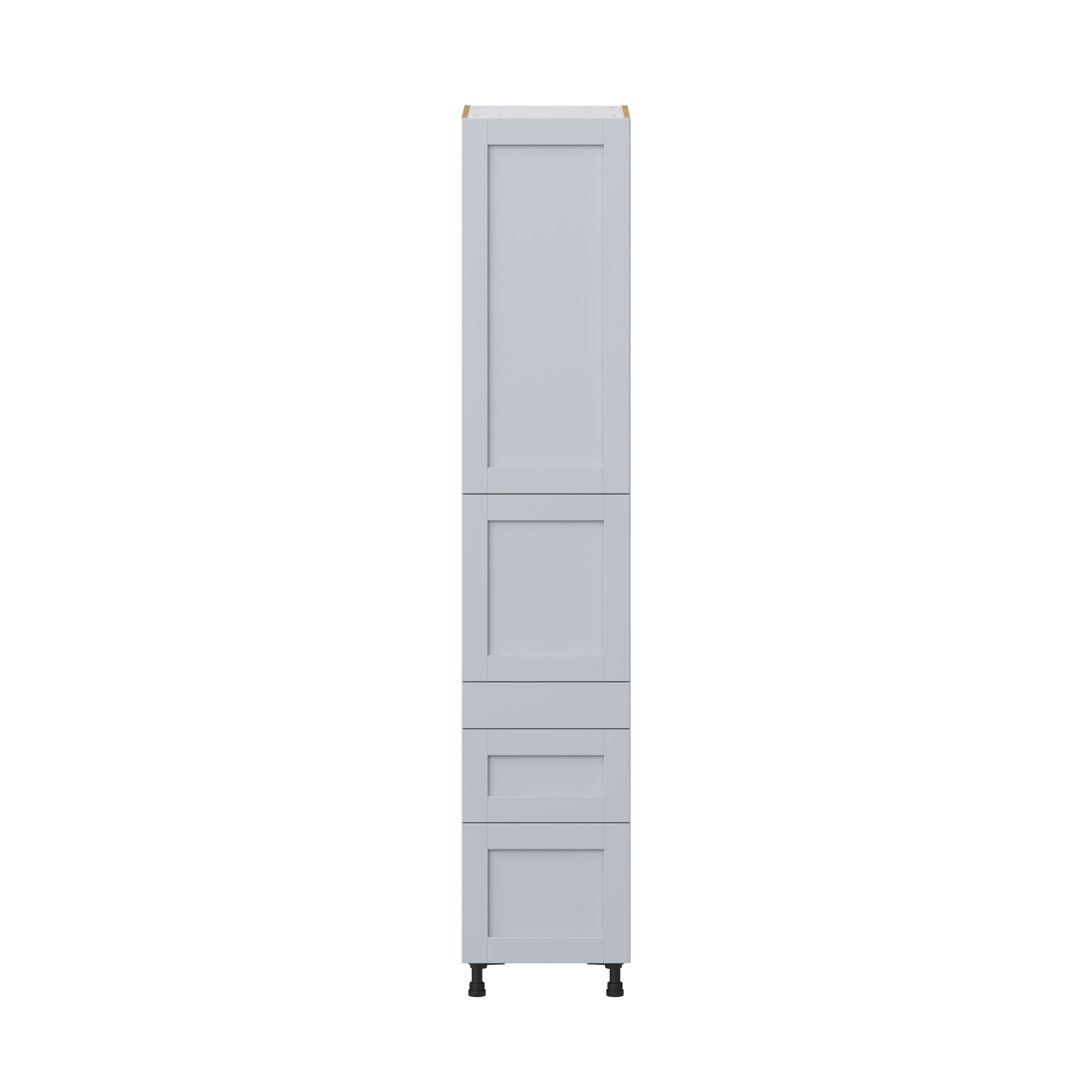 Sea Holly Light Gray Shaker Assembled Pantry Cabinet with 3 Drawers and 2 Inner Drawers (18 in. W X 94.5 in. H X 24 in. D)