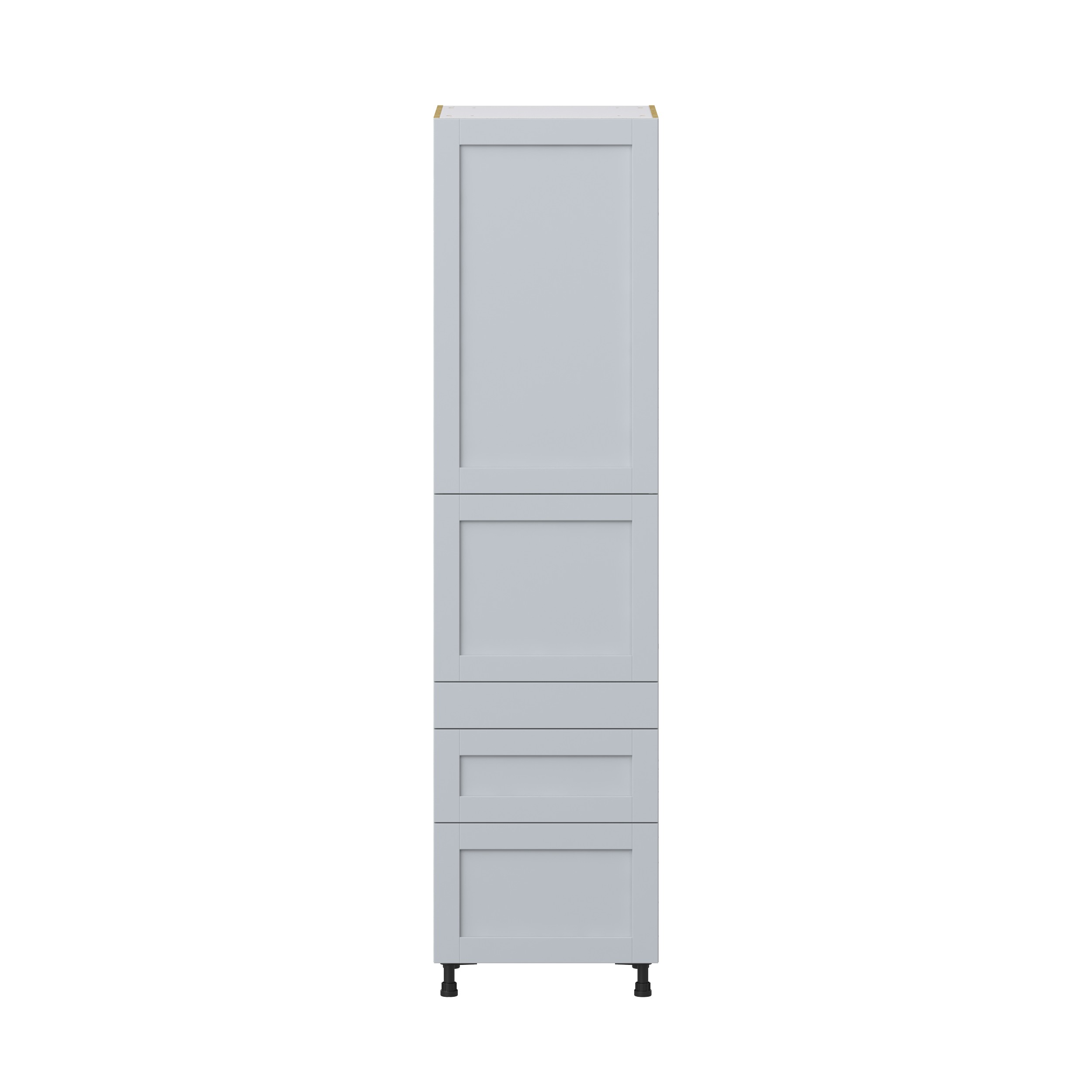 Sea Holly Light Gray Shaker Assembled Pantry Cabinet with 3 Drawers and 2 Inner Drawers (24 in. W X 94.5 in. H X 24 in. D)